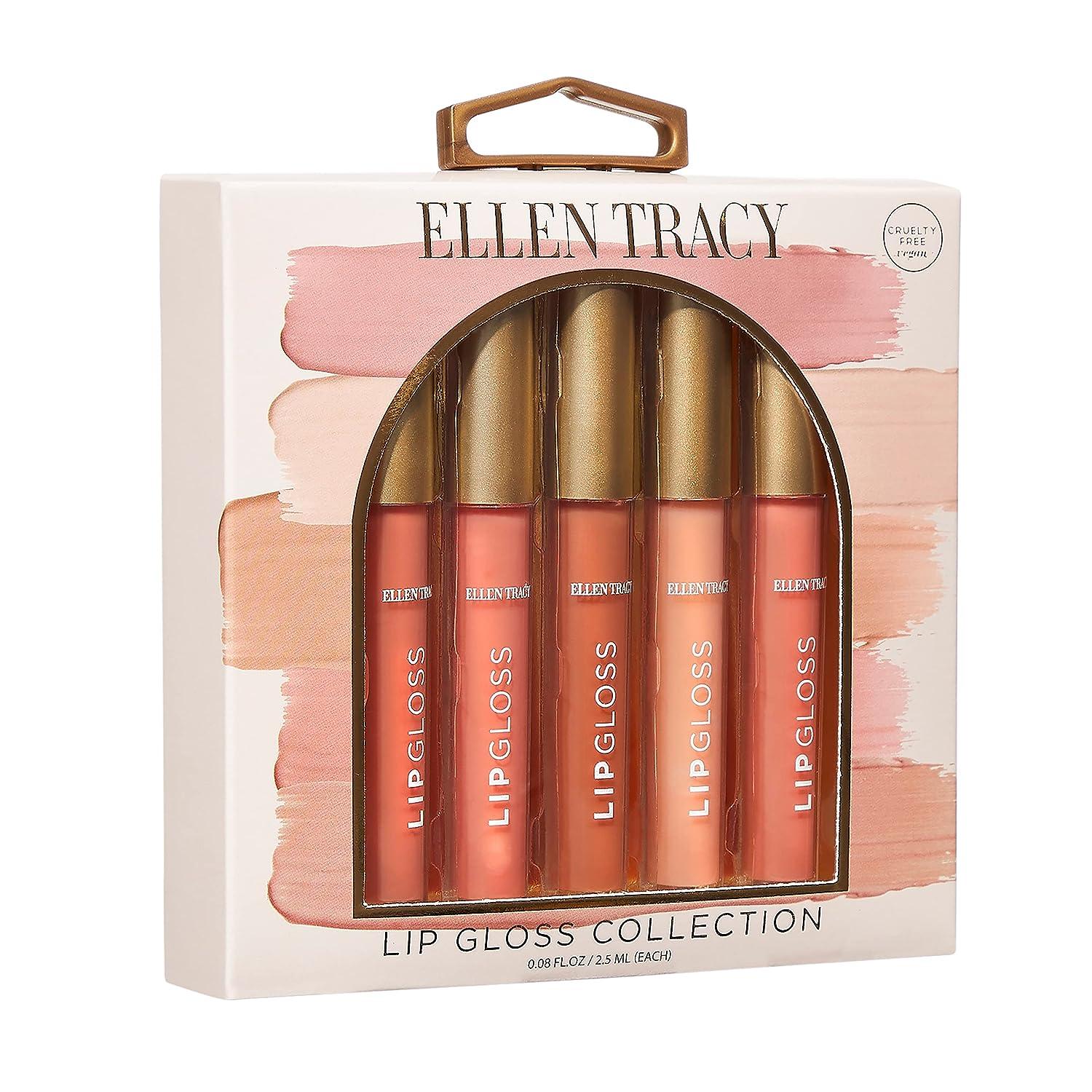 ELLEN TRACY Nude Lip Gloss Collection 5 Pc. Set of Natural Lip Colors