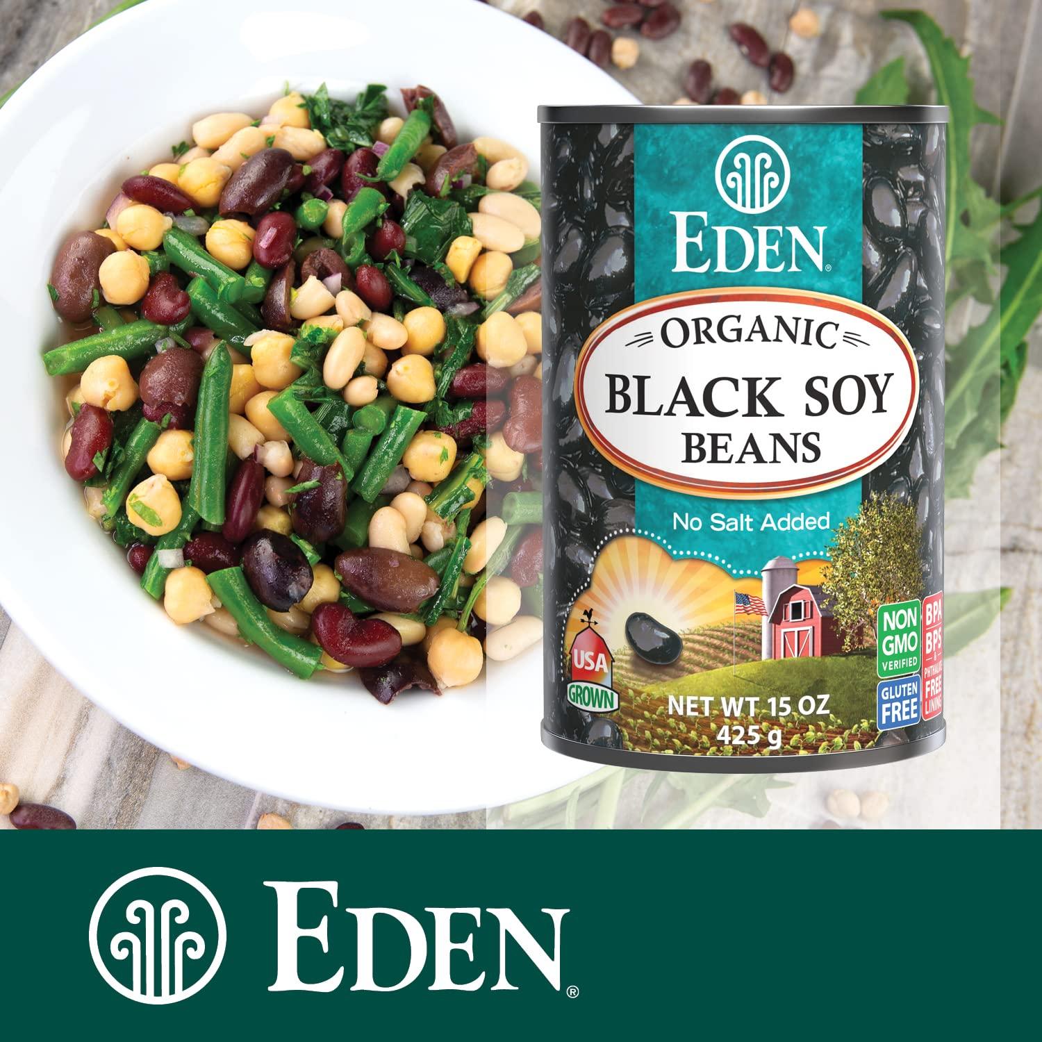 Eden Organic Black Soybeans, 15 oz Can (12Pack), Complete Protein, No