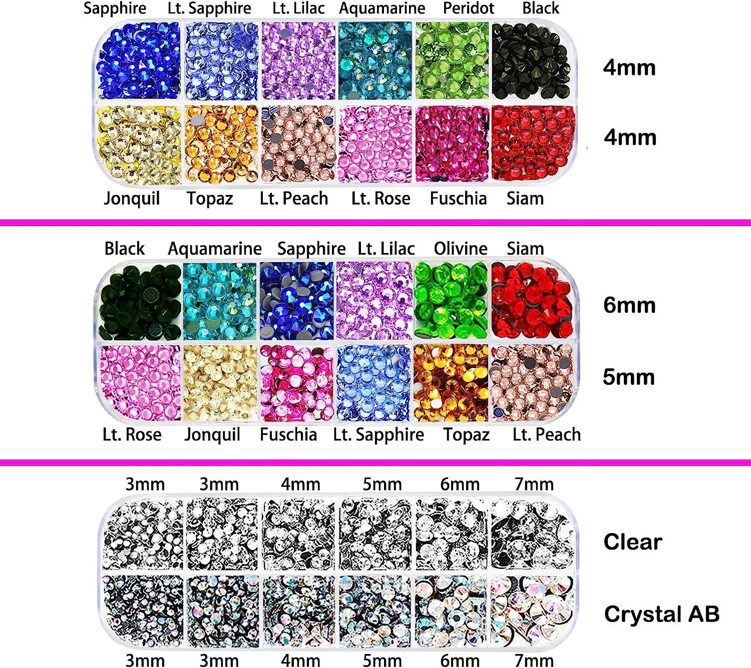 Hotfix Applicator Rhinestone, Larger Hot Fixed Rhinestones Applicator Tool Pen Kit, Bedazzler Kit with Rhinestones for Clothes Crafts, 19 Color Gems