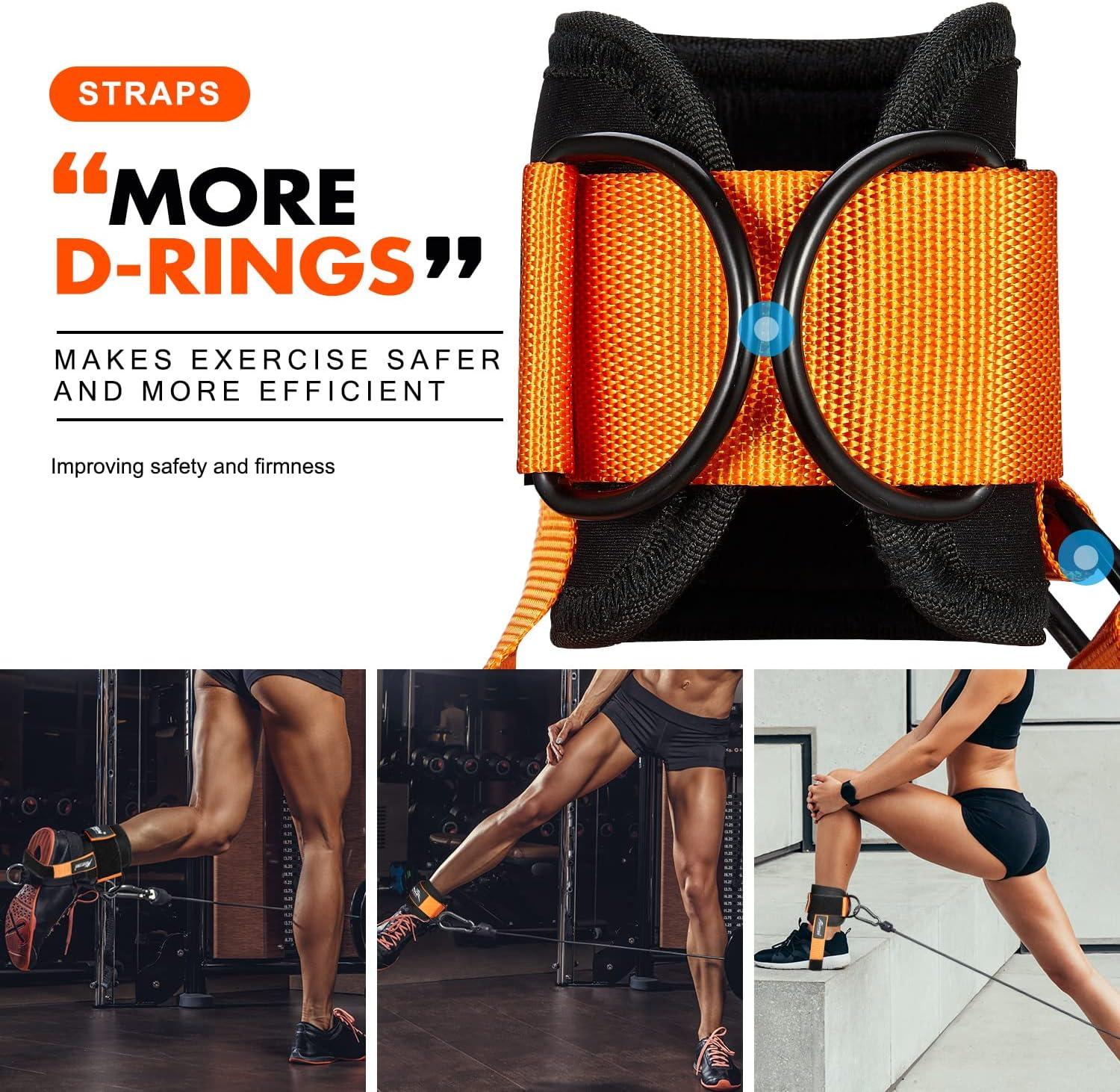 HPYGN Ankle Strap for Cable Machine, Padded Ankle Straps for Cable Machine  Kickbacks, Glute Workouts, Leg Extensions, Curls, Booty Hip Abductors  Exercise, Adjustable Comfort Ankle Cuff for Gym NEW