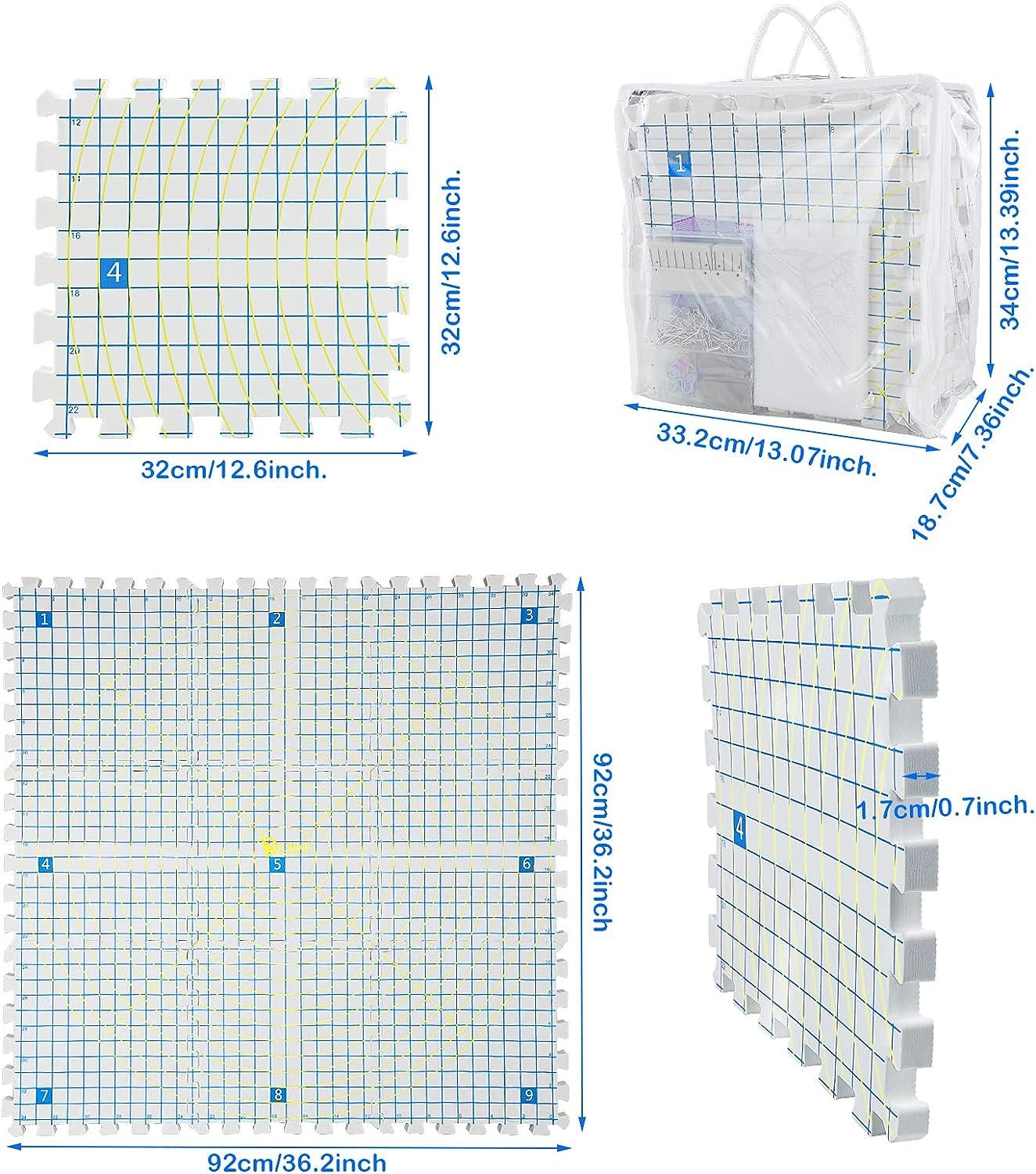 LAMXD Blocking Mats for Knitting - Extra Thick Blocking Boards with Grids  with 8PCS Knitting blockers 100 T-pins and 20 Stitch Marker for Needlework  or Crochet - Pack of 9 Knittingmats KIT2