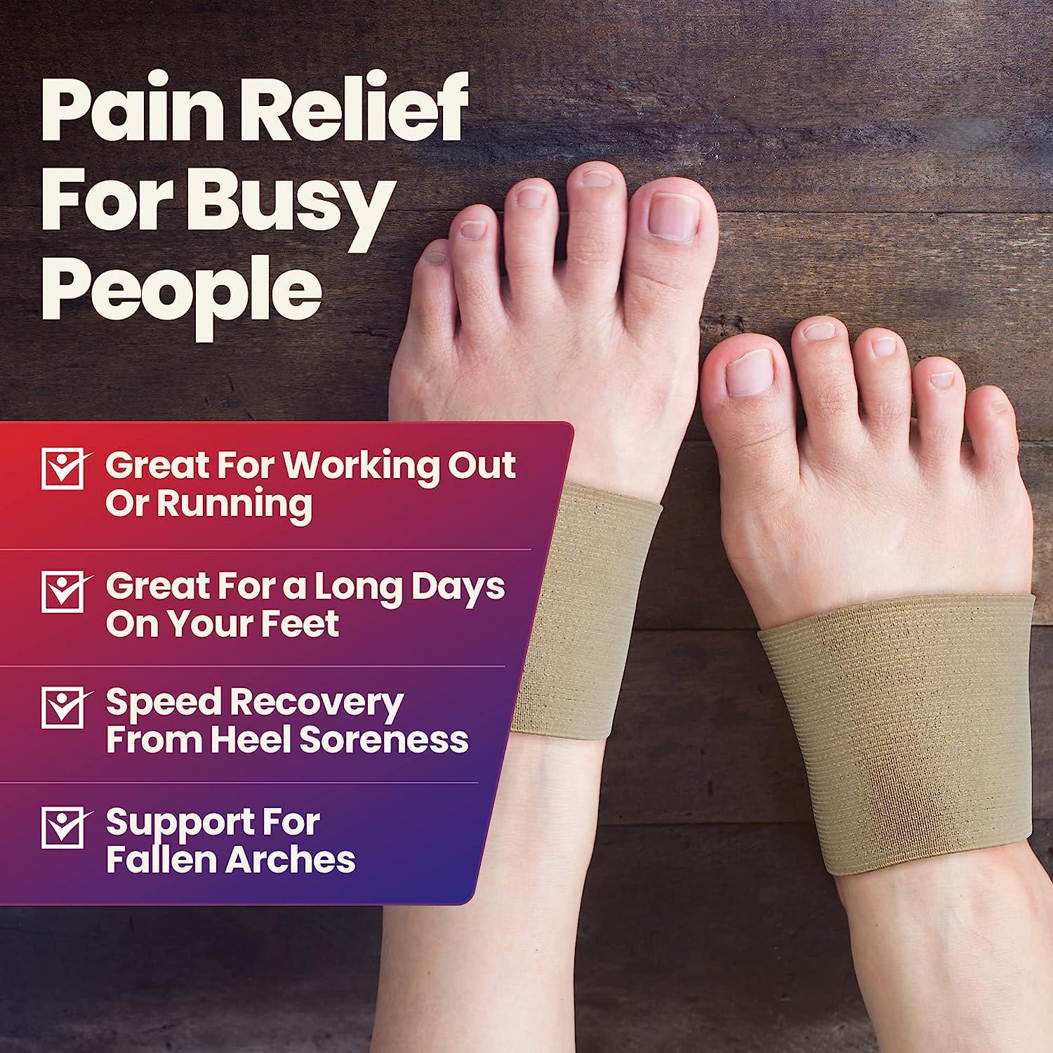 Arch Supports For Plantar Fasciitis Relief - Copper Infused Compression Sleeve For Heel & Foot Pain