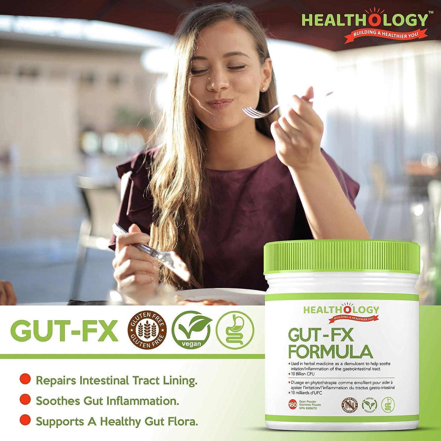 Healthology GUTFX Gut Supplement for Leaky Gut, Inflammation & Bloating Probiotics, L
