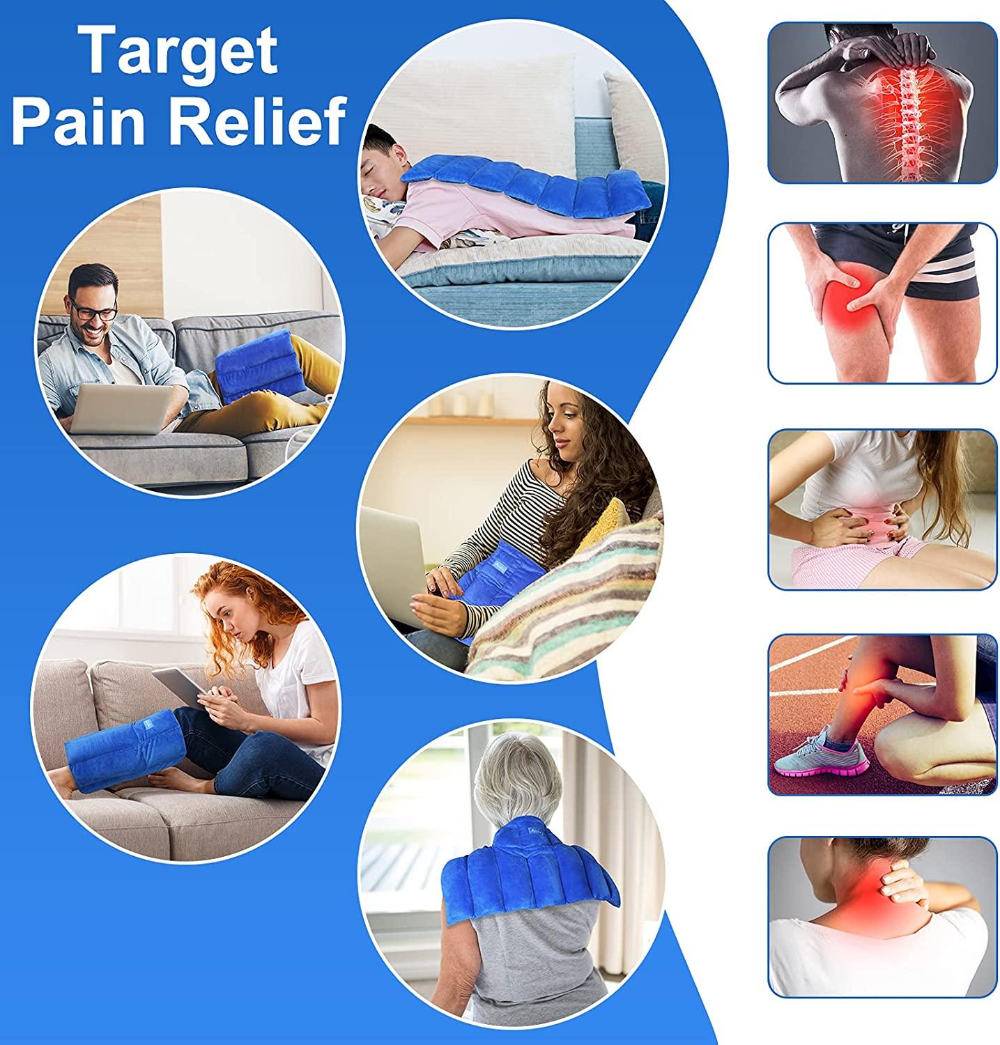 Atsuwell Large Microwave Heating Pad for Back Pain Relief, 22x13" Full