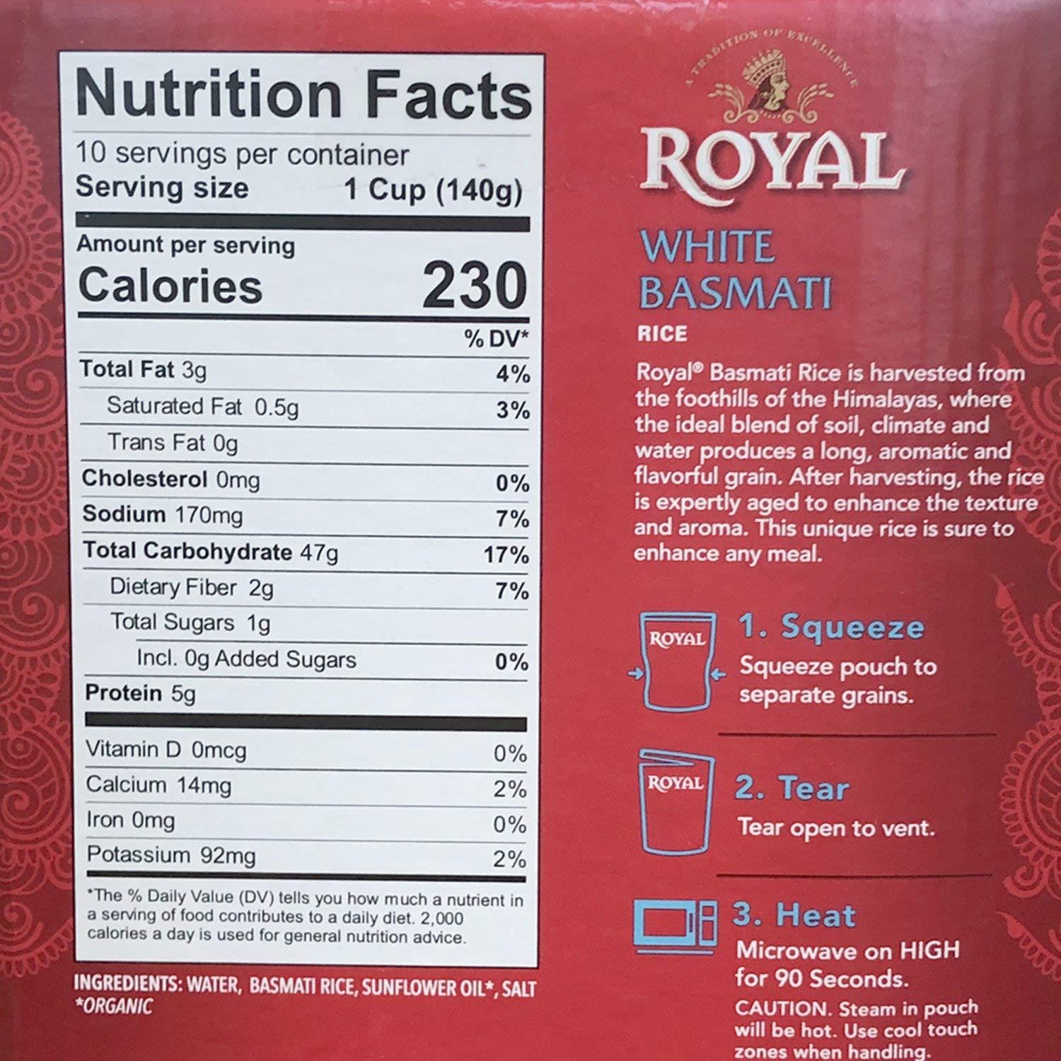 Royal Ready to Heat White Basmati Rice (8.5 oz, 6 pk.)