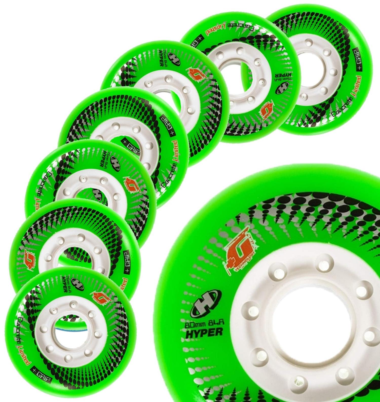 Hyper Wheels Concrete +G 8 Wheels 84A Top Inline Skate Wheels