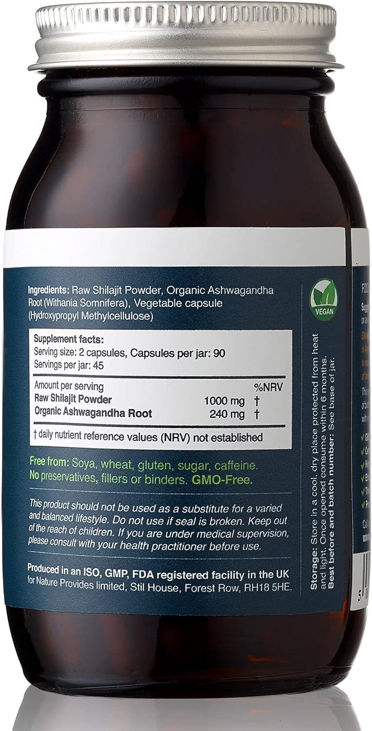 Ayurvedic Shilajit (1000mg) and Organic Ashwagandha 90 High Strength