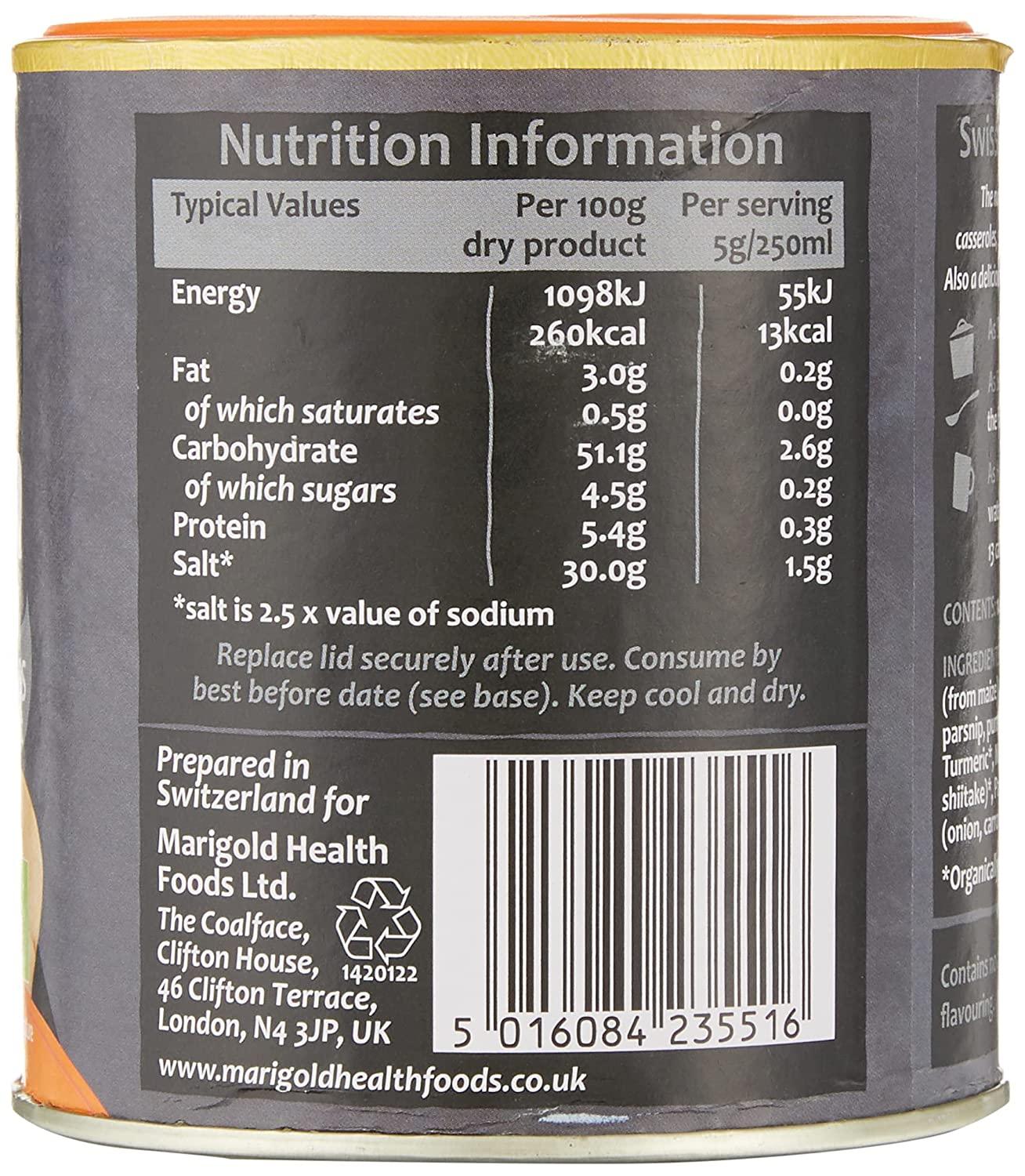 Marigold Org Veg Bouillon Powder R Salt 140g