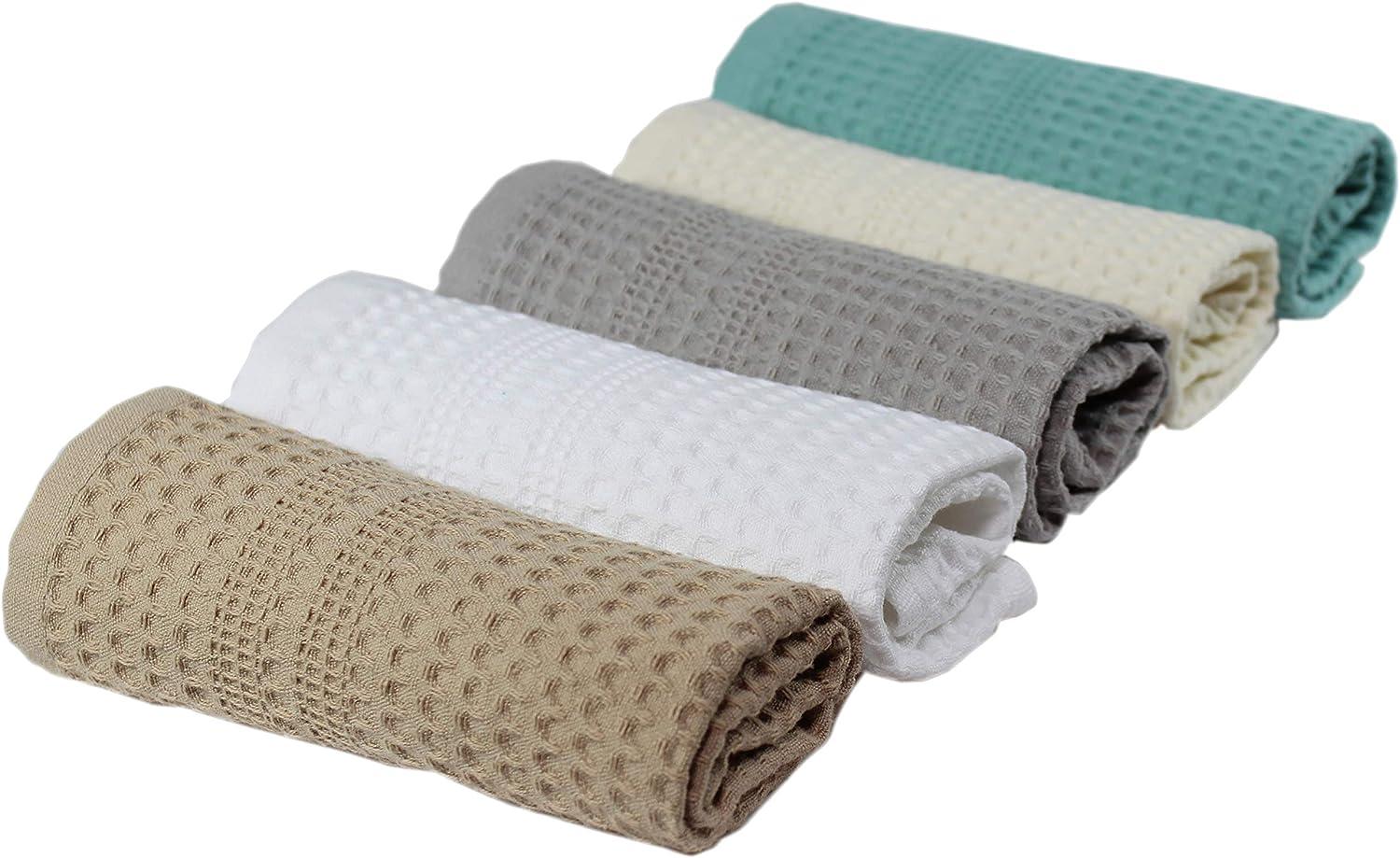 GILDEN TREE Waffle Towels Quick Dry Lint Free Thin, Bath Towel 4 Pack,  Classic Style (White)