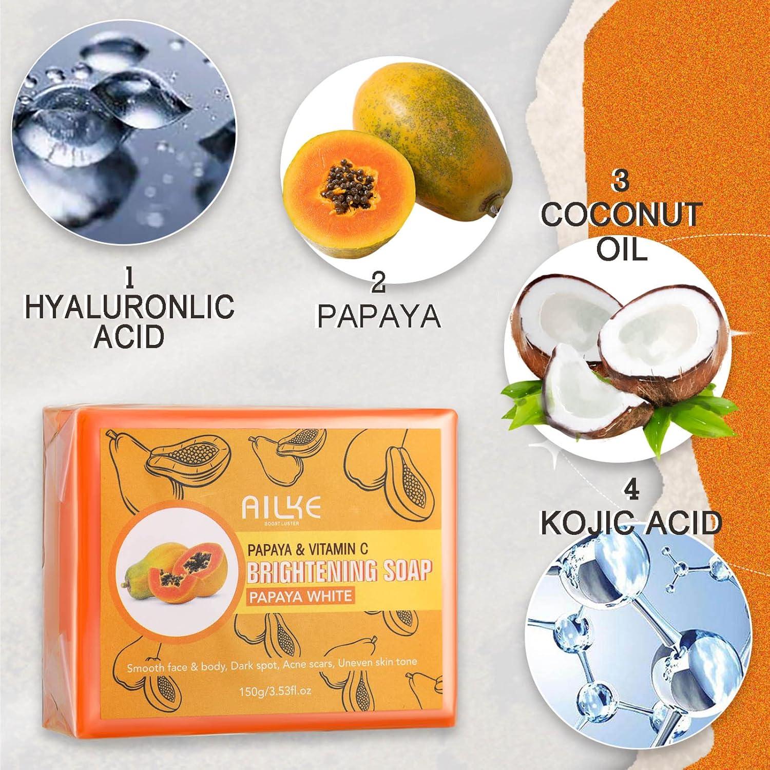 Ailke Boost Lust Papaya Brightening Soap - Glutathione Deep Moisturizing &  Nourishing 150g | Mild Smooth Skin-Beaming for All Skin Types | Buy Now  with Express International Delivery