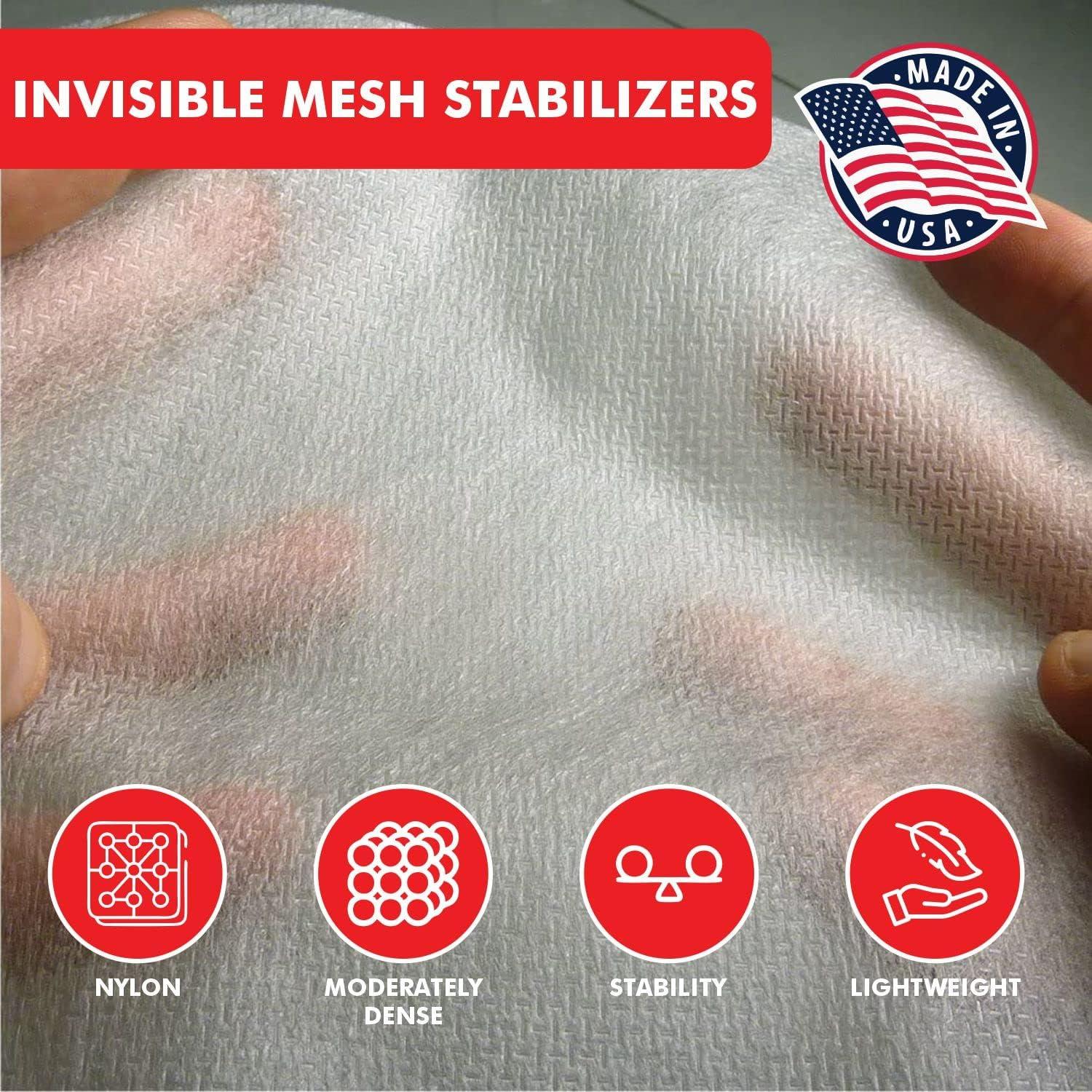 4 No Show Mesh Machine Embroidery Stabilizer 12 x 25 Yards Invisible Mesh  Cut