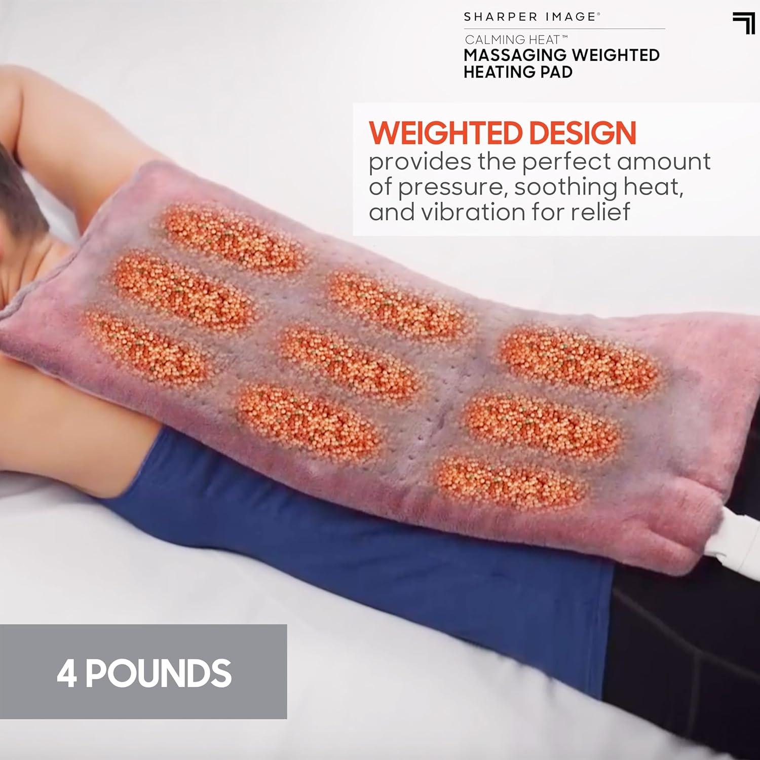 Calming Heat Weighted Heating Pad by Sharper Image - Electric Massaging Pad  with 6 Settings for Relaxation - 12 x 24 inches, 4 lbs | Buy Now with  Express International Delivery | GoSupps.com