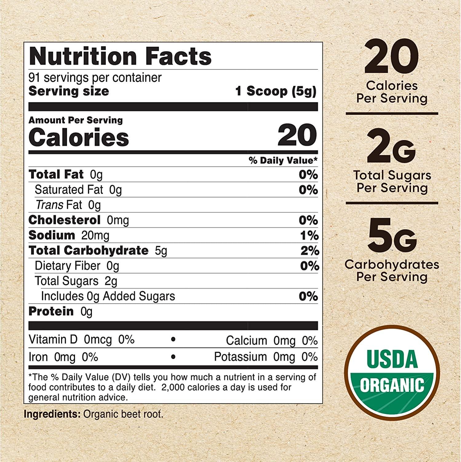 Nutricost Organic Beet Root Powder 1 LB Superfood, Certified USDA Organic