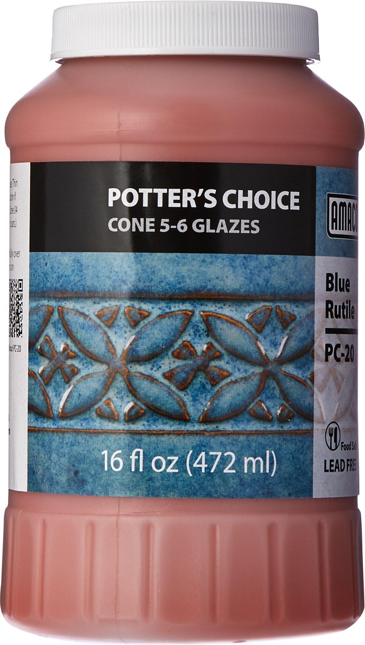 AMACO Potters Choice Glaze, Blue Rutile PC-20, 1 Pint - 35401D