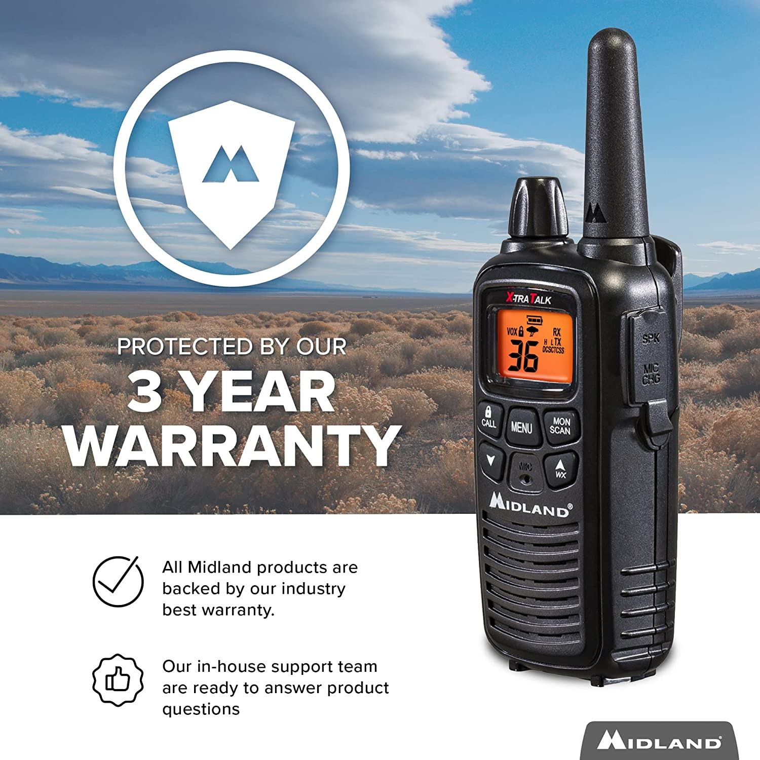 Midland LXT600VP3 36-Channel Walkie Talkies with Weather Alert and