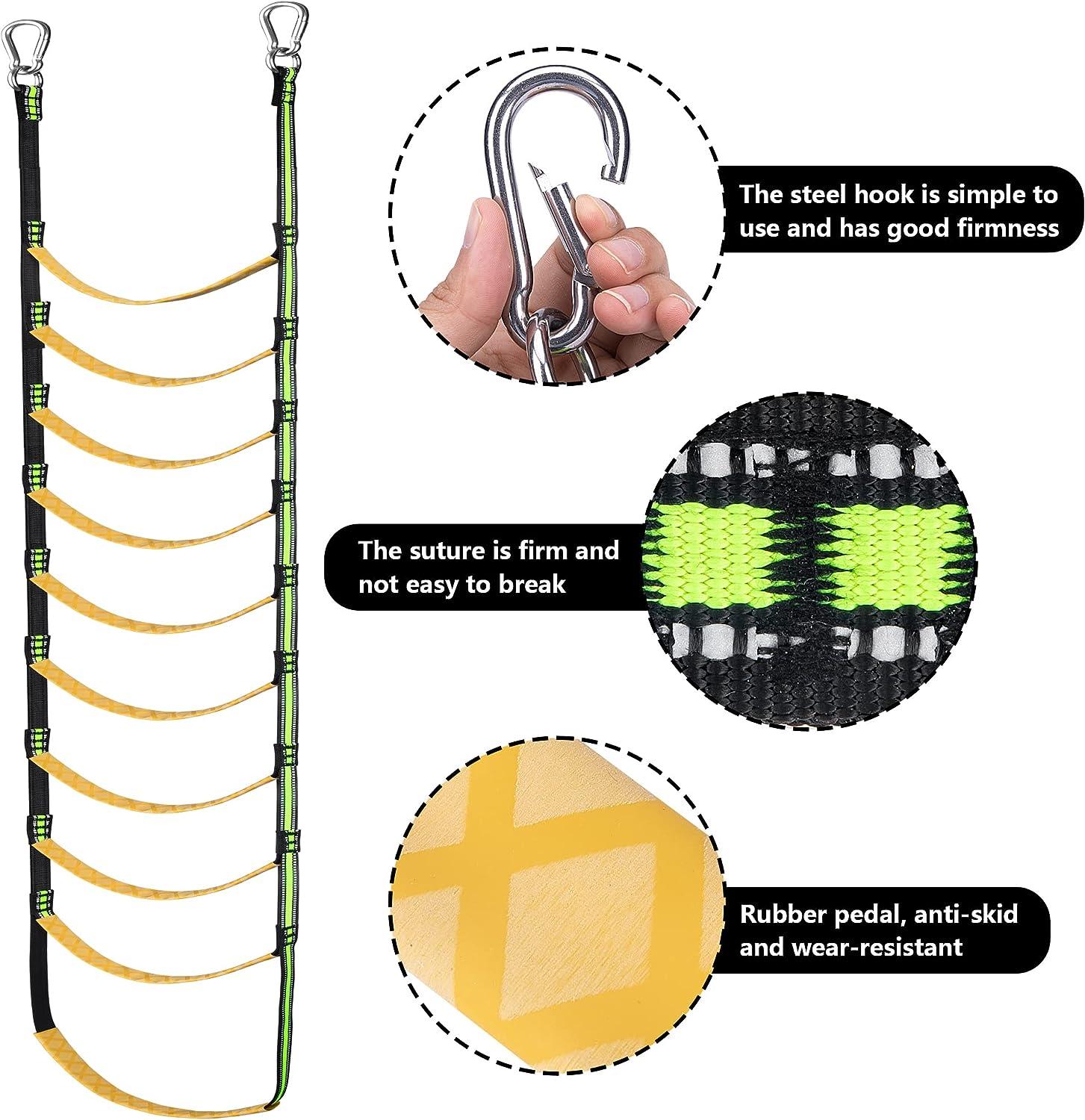 5 Step Boat Rope Ladder, Folding Marine Rope Ladder With Heavy Duty 440