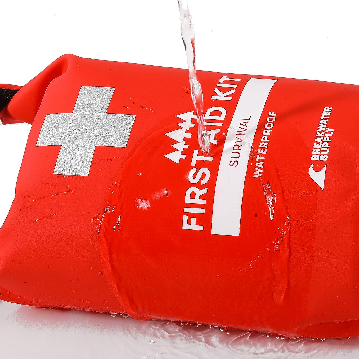 Breakwater Supply Waterproof First Aid Kit Dry Bag Emergency Survival Supplies for Boating