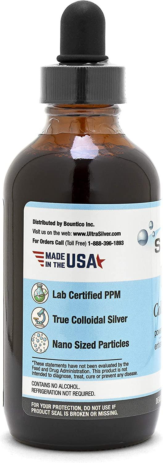 Ultra Silver Colloidal Silver 500 PPM 4 Oz (118mL) Mineral Supplement