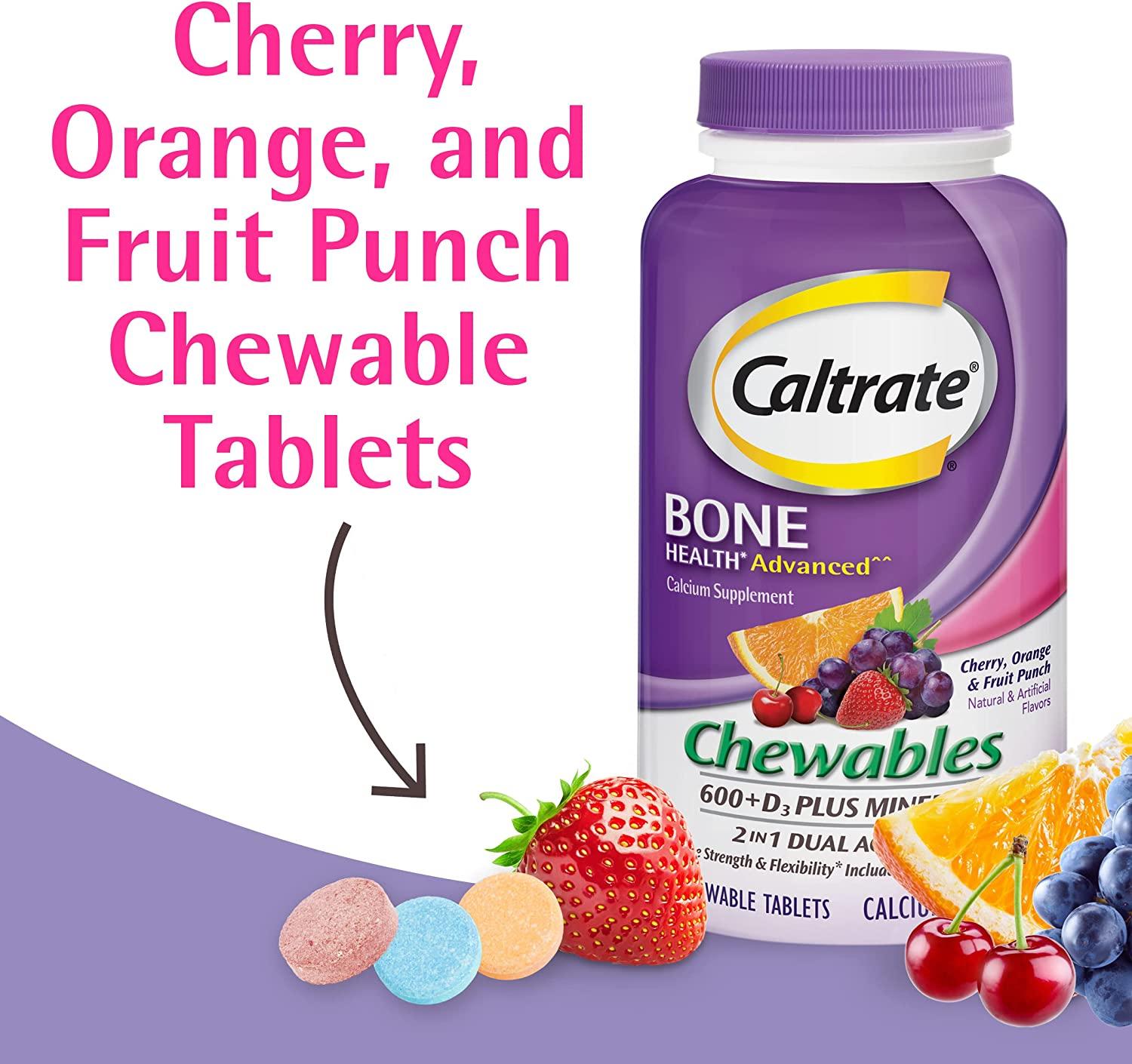 Caltrate Chewables 600 Plus D3 & Minerals Calcium Vitamin D