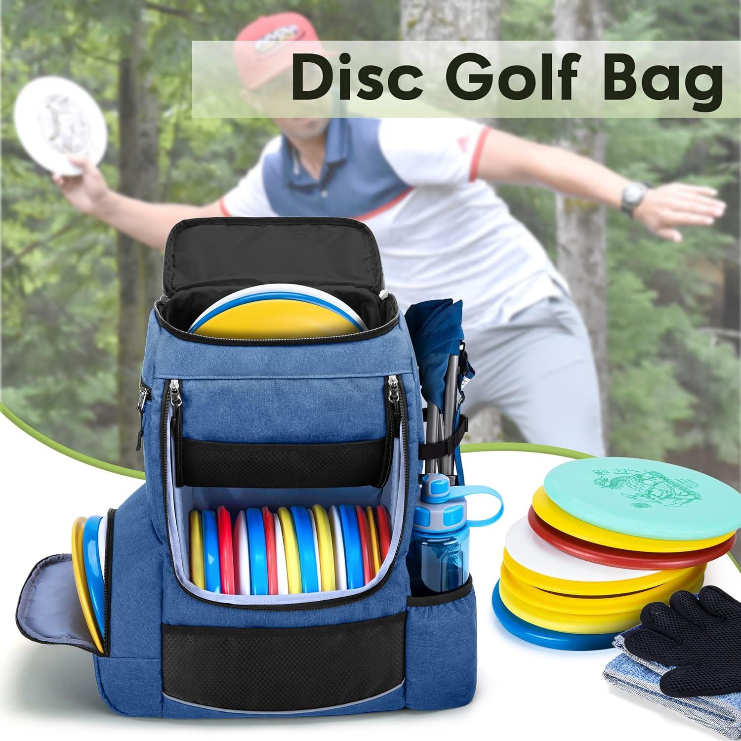 DSLEAF Disc Golf Backpack with Two Sidewall Supports Disc Golf Bag
