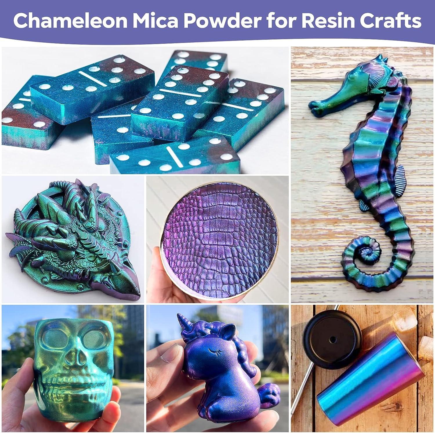 Chameleon Mica Powder for Epoxy Resin - 4 Pack Color Shift Pigment Powder  Shimmer Holographic Mica Powder Chrome Chameleon Powder for Tumbler, Nail  Art, Polymer Clay, Slime, Makeup, Acrylic Paint 4 colors