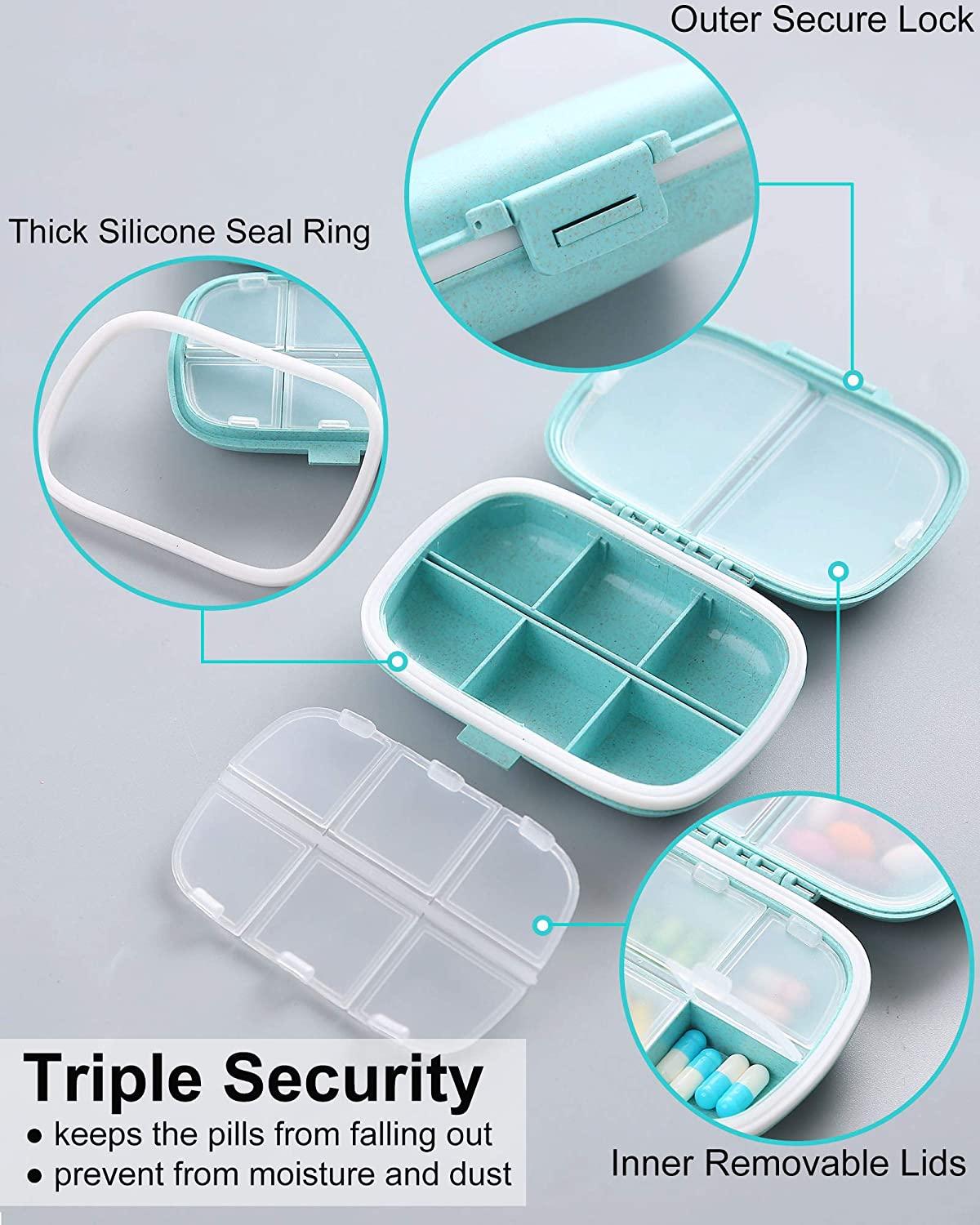 Portable Travel Pill Organizer Case For Pocket Or Purse Cute Small Daily  Pill Box Bpa Free Plastic Medicine Vitamin Holder Container (4  Compartments)
