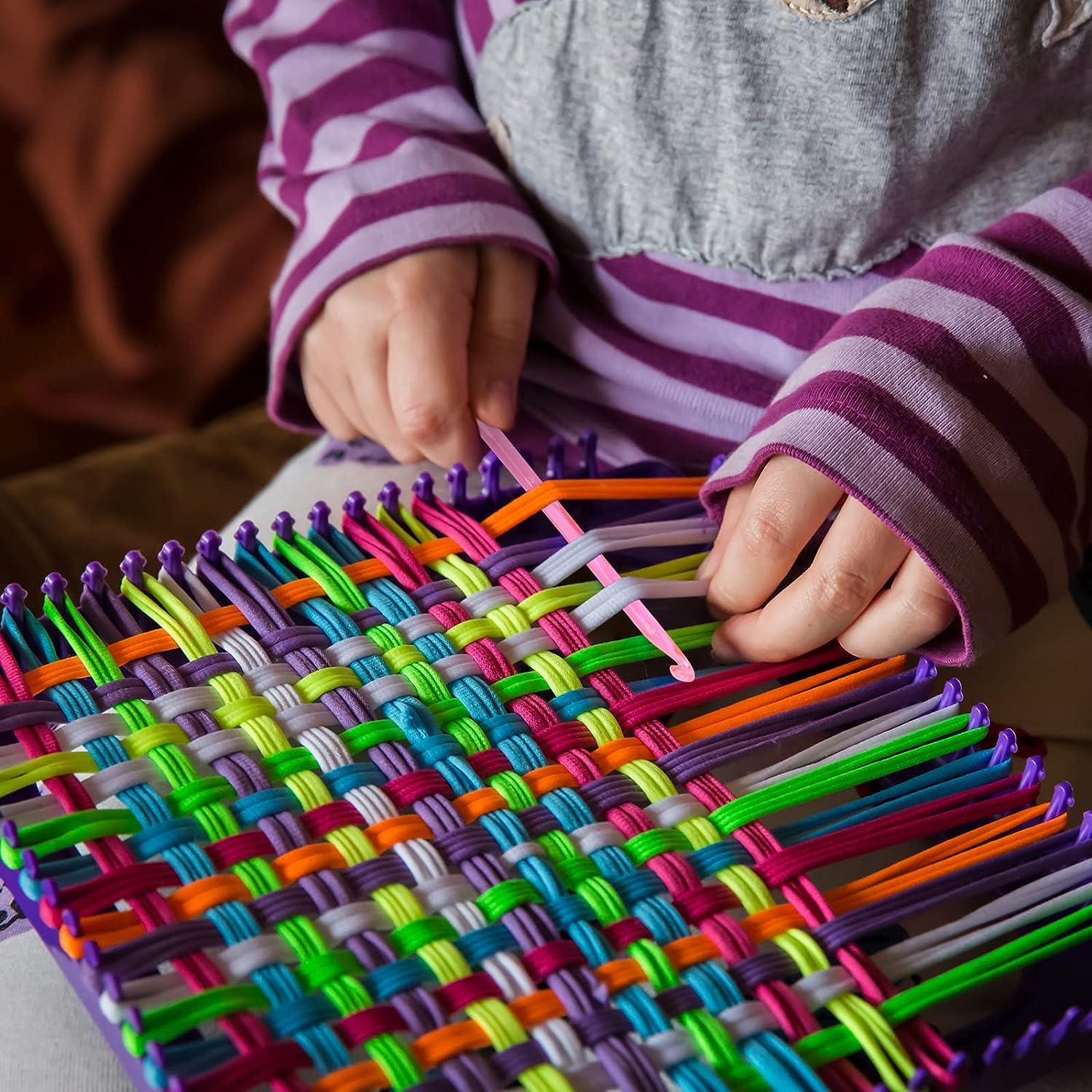 Windspeed 336 Pcs Loop Potholder, 14 Colors Elastic Potholder Loom Loops  Weaving Loom Loops for Kids Weaving Loom Kit Toys with 2 Pcs Crochet Hooks