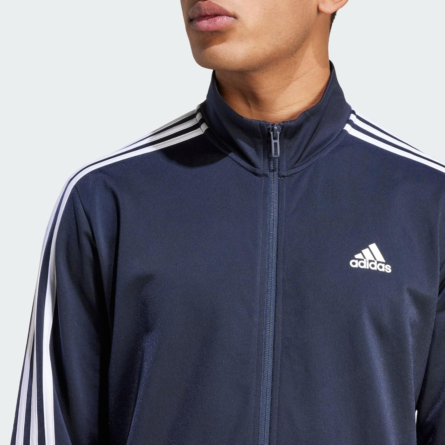 Adidas Men's Essentials Warm-Up 3-Stripes Track Top - L Legend Ink