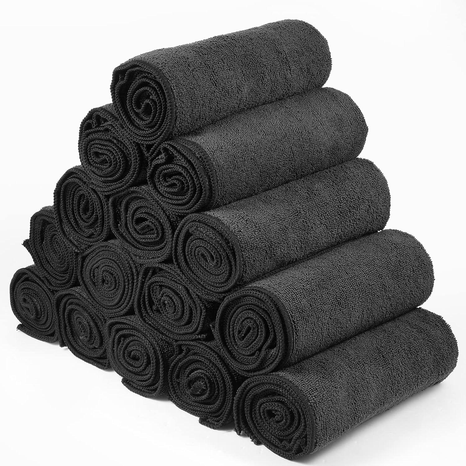 Preboun 100 Pieces Bleach Proof Salon Towels Bulk Microfiber Salon Towels  Bleach Resistant Lint Free Hand Towels Absorbent Hair Drying Towels for Spa