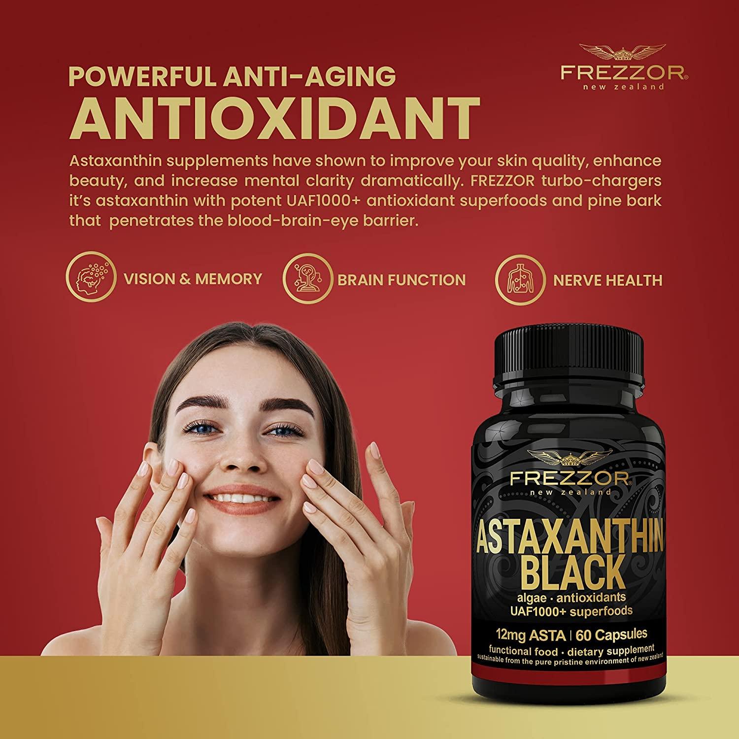 FREZZOR Astaxanthin Black with UAF1000+ Super Antioxidant, Supports