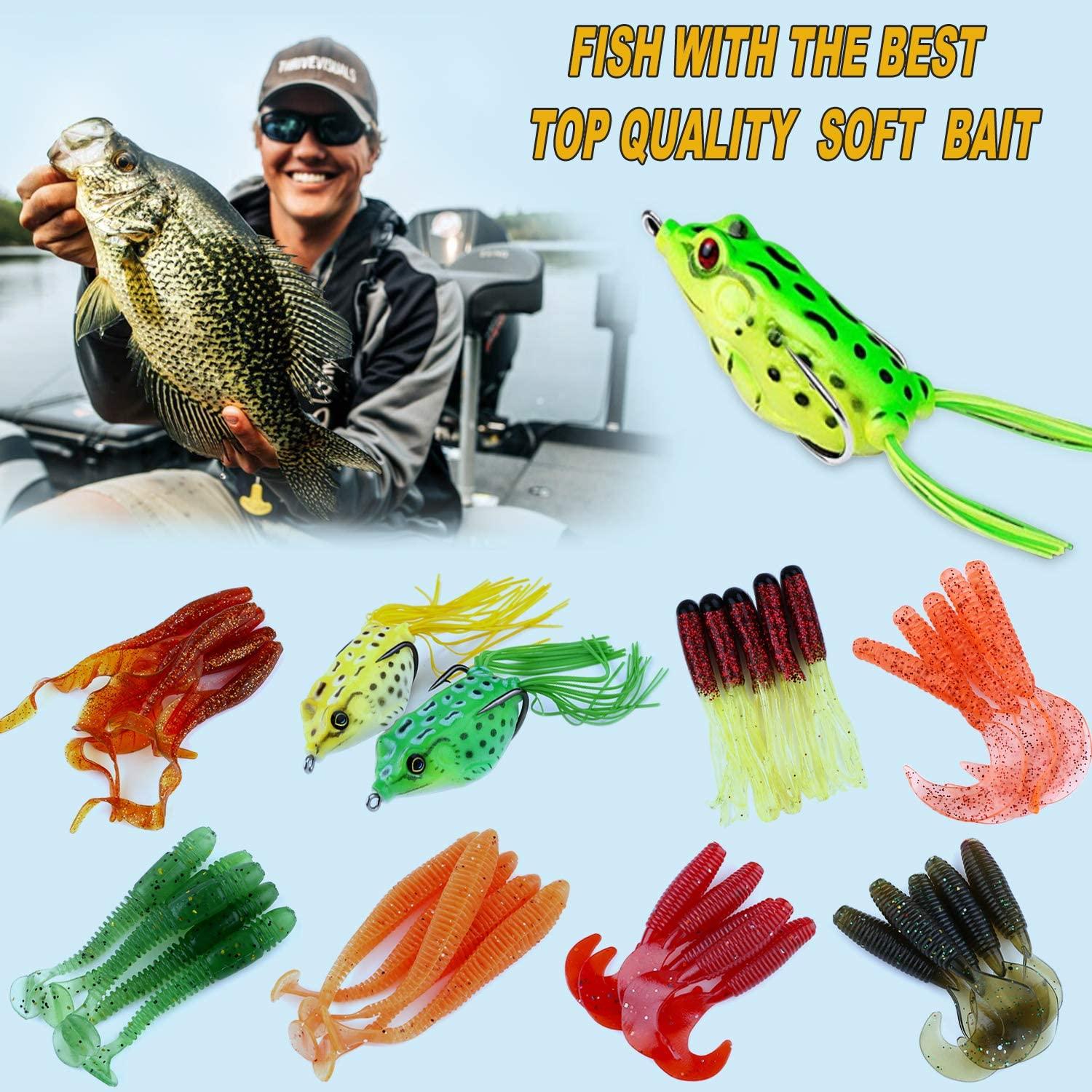 Gbruno Store GBruno - 383Pcs Fishing Lures Tackle Box Bass Fishing Animated  Lure Crankbaits Spinnerbaits Soft Plastic Worm Saltwater Freshwater Fishing  Kit - Multi - 15 requests