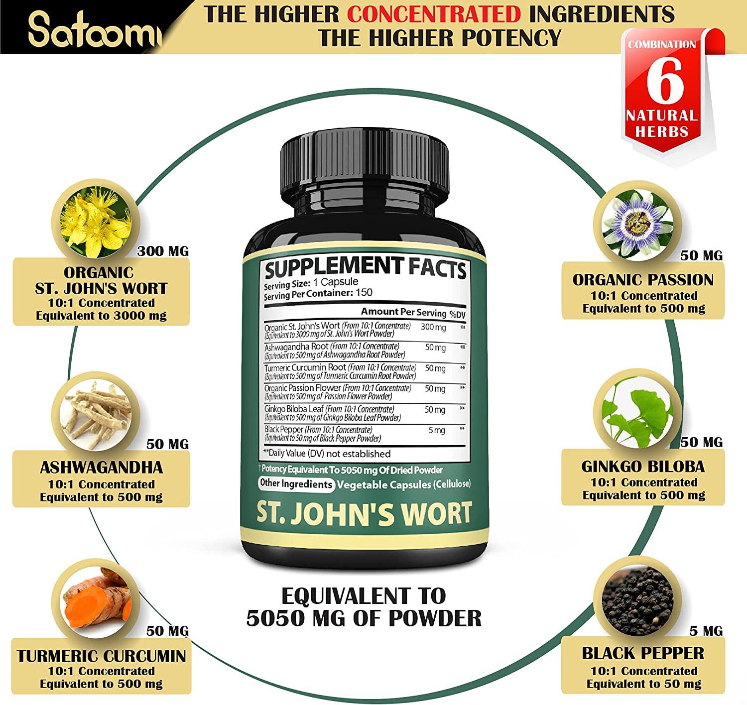 St. John's Wort Extract Capsules 5Month Supply 5050mg Herbal