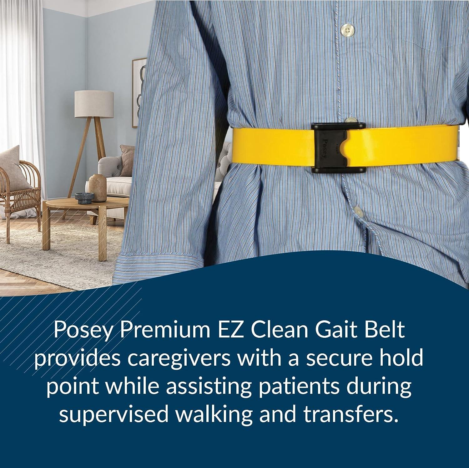 Tidi Posey Premium Ez Clean Gait Belt With Spring Loaded Buckle Yellow