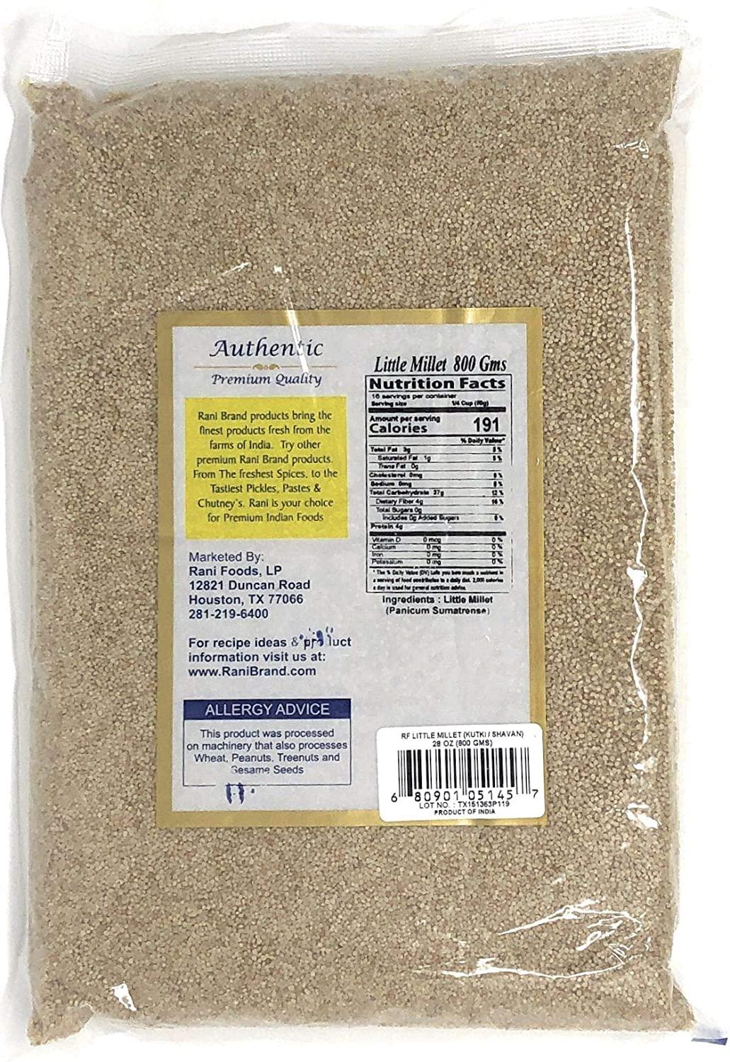 Rani Little Millet (Panicum Sumatrense) Whole Ancient Grain Seeds 28oz