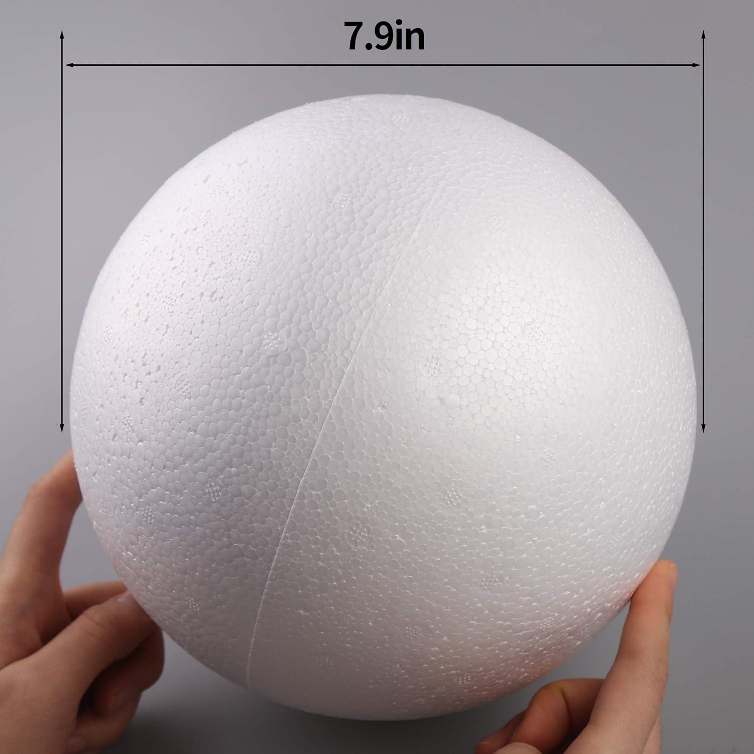 DIYASY 8 Large White Foam Balls 2 Pack Giant Foam Balls Smooth Solid Craft  Balls for Christmas DIY Ornaments. 8 Inch 2pcs