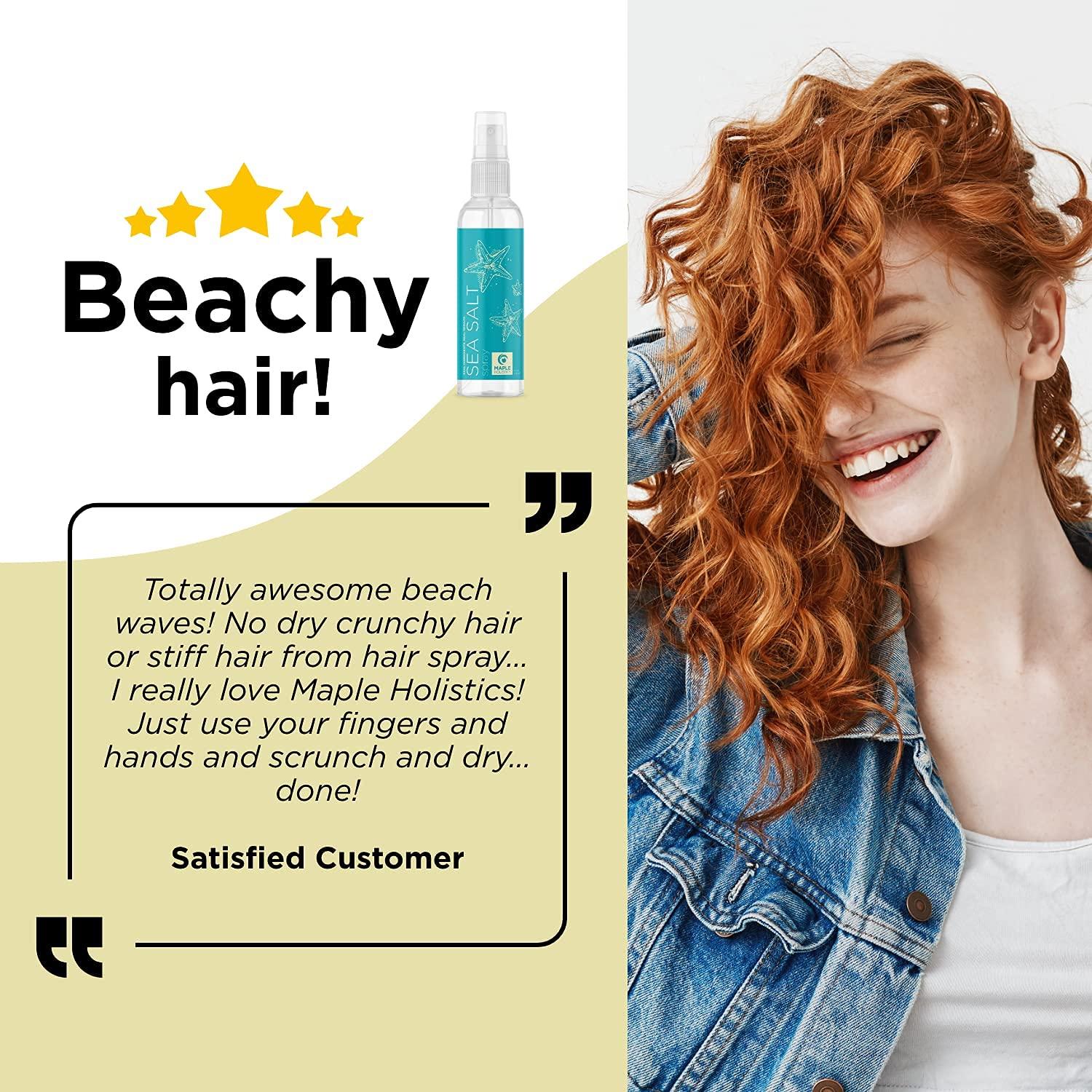 Volumizing Sea Salt Spray for Hair - Texturizing Beach Waves Spray & Hair  Mist Curl Activator - Non Sticky Styling Beach Hair Spray for Men and Women  with Nourishing Sea Kelp Extract