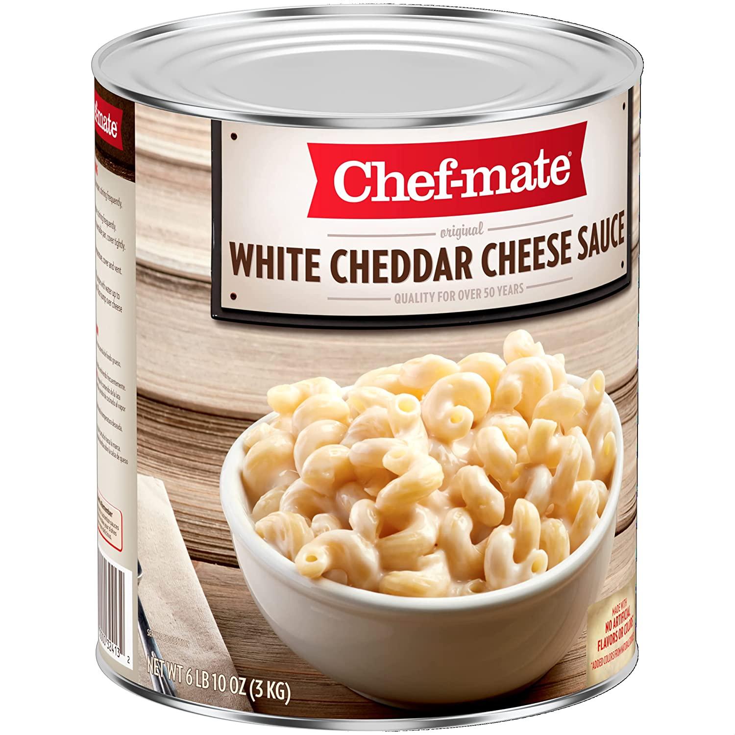 Chefmate White Cheddar Cheese Sauce and Queso, Canned Food for Mac and