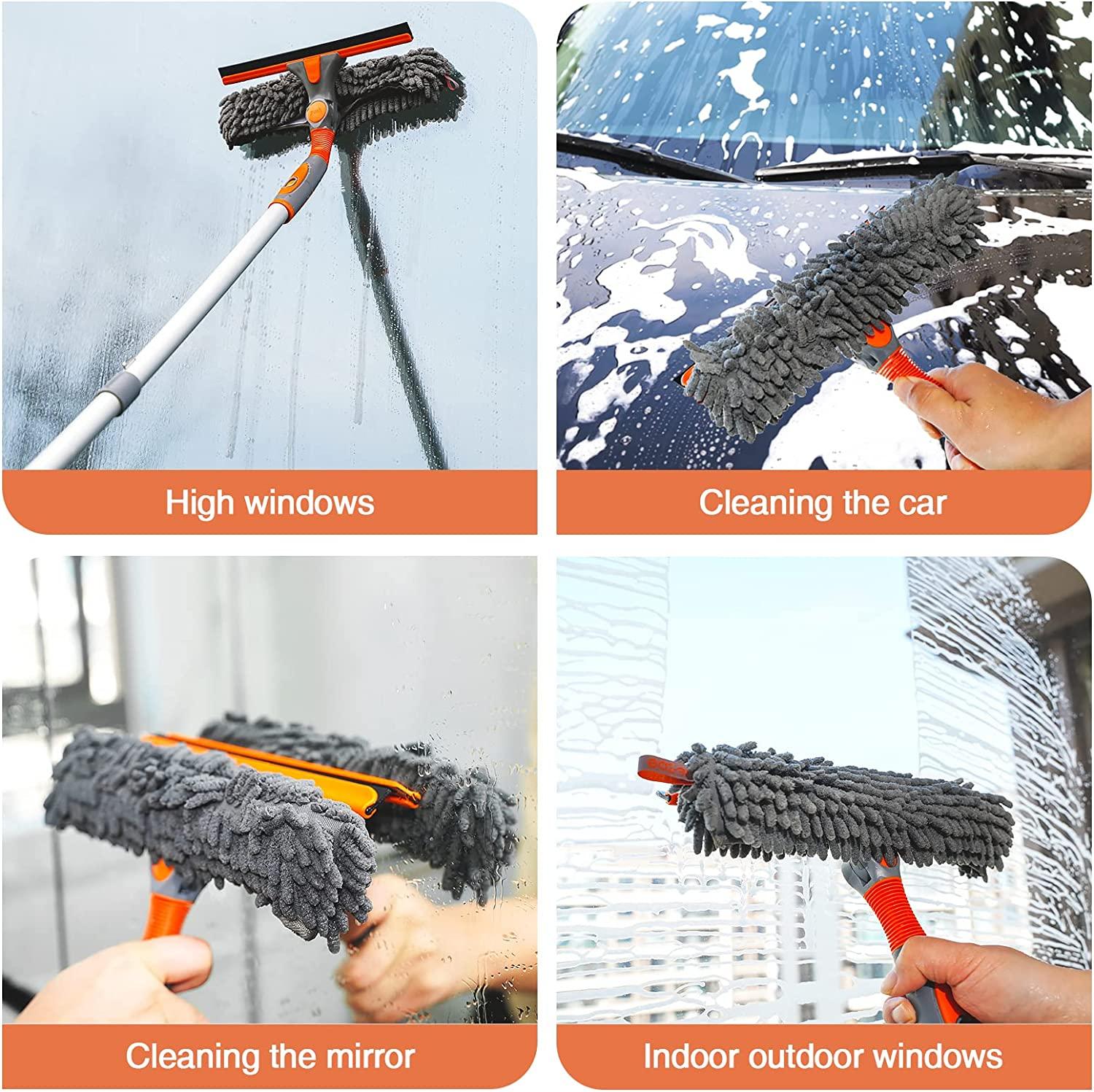 eazer Professional Window Squeegee, 2-in-1 Window Cleaner Tool, Window  Washing Kit with Extension Pole(20''-30''), Multi-Use Squeegee for Window  Cleaning with Multiple Angles. 1 Squeegee Head