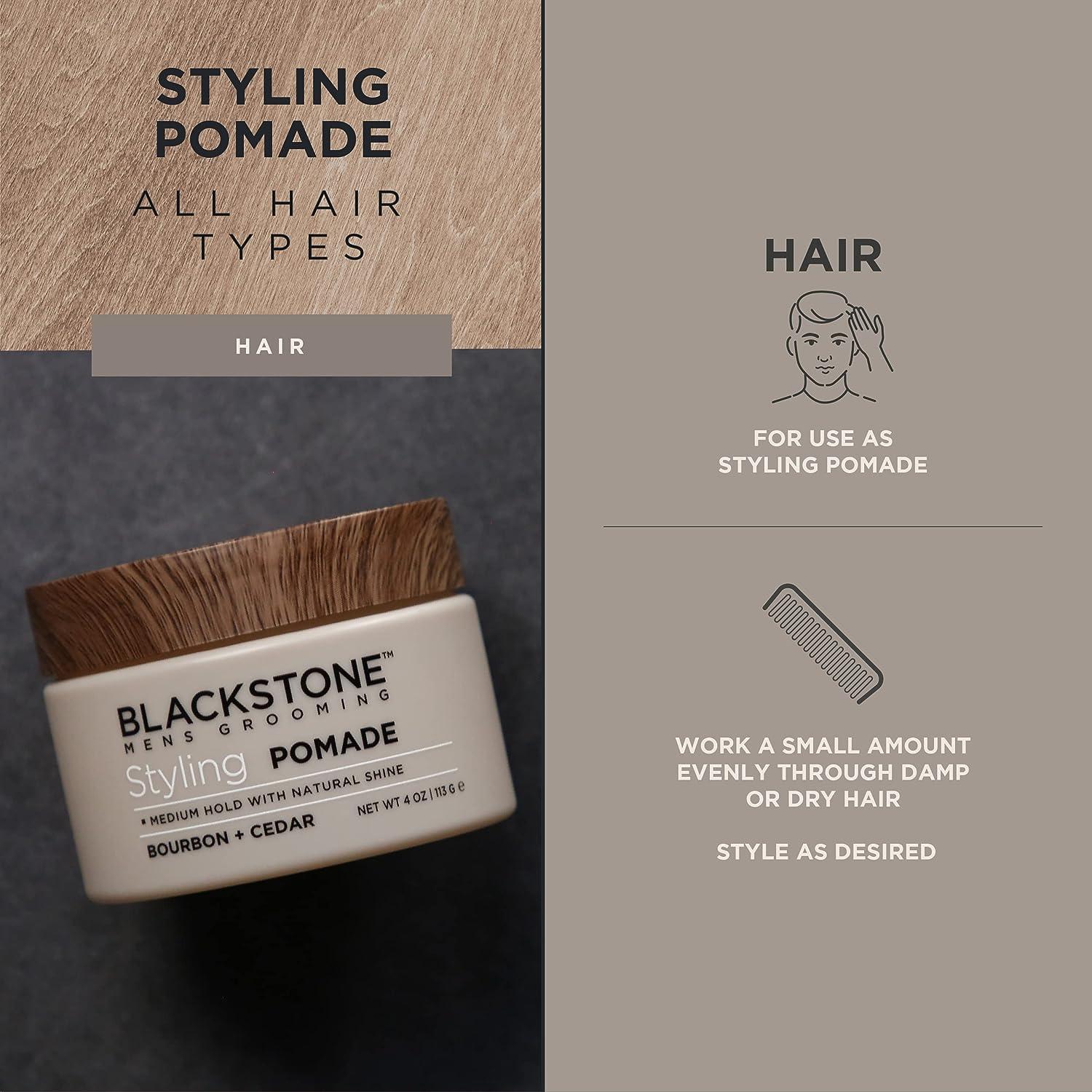 Blackstone Men's Hair Styling Pomade Medium Hold with Natural Shine