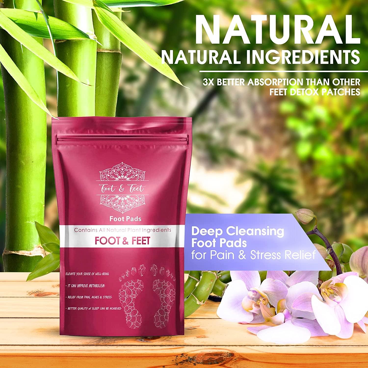 Organic 120 Pcs Premium Ginger Foot Pads for Pain & Stress Relief