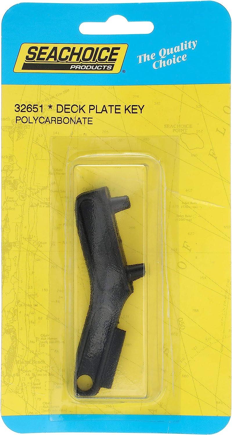Seachoice Deck Plate Key Black Polycarb 33/8 In. Fits Most Fuel