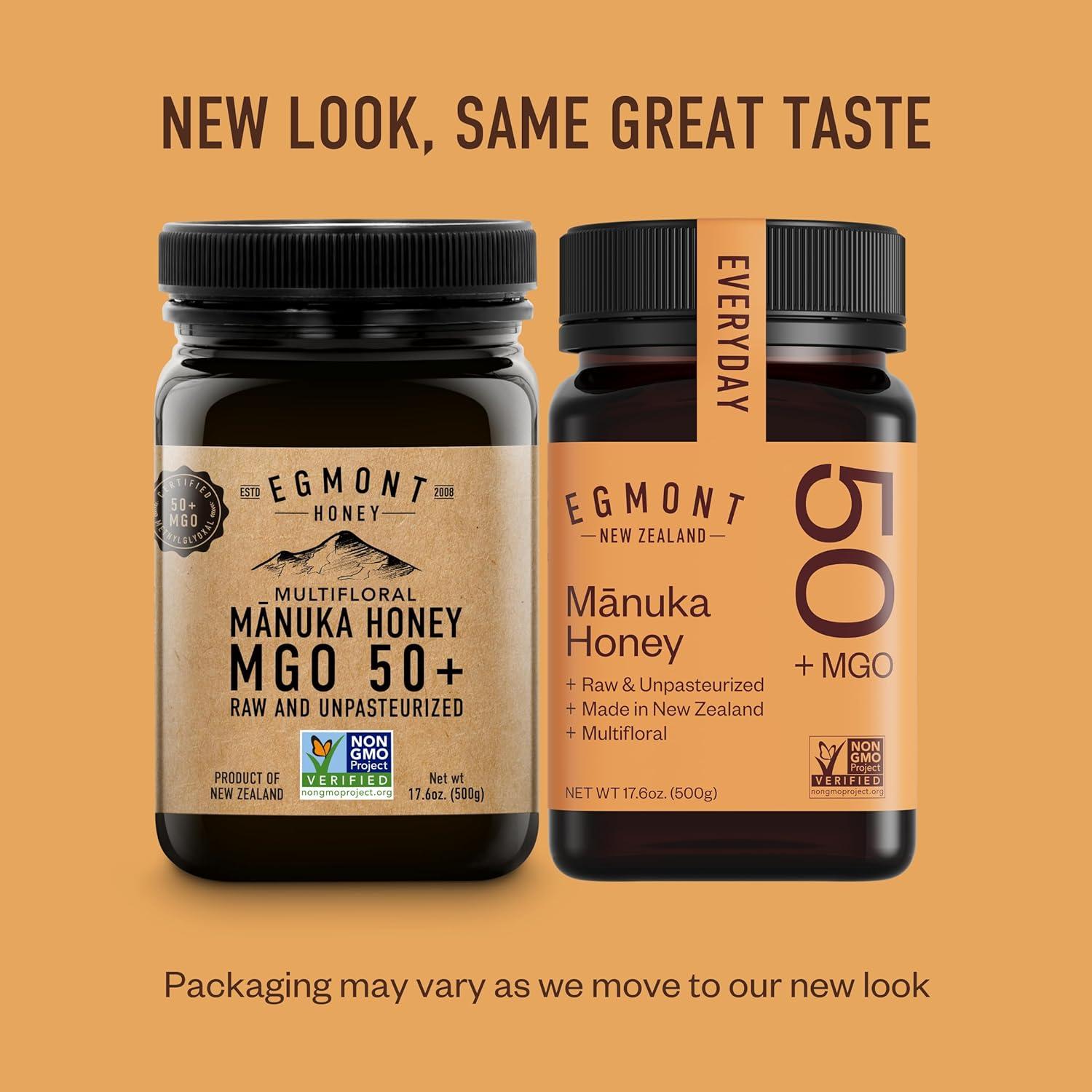 Egmont Raw Manuka Honey MGO 50+ | Multifloral, Unpasteurized 17.6