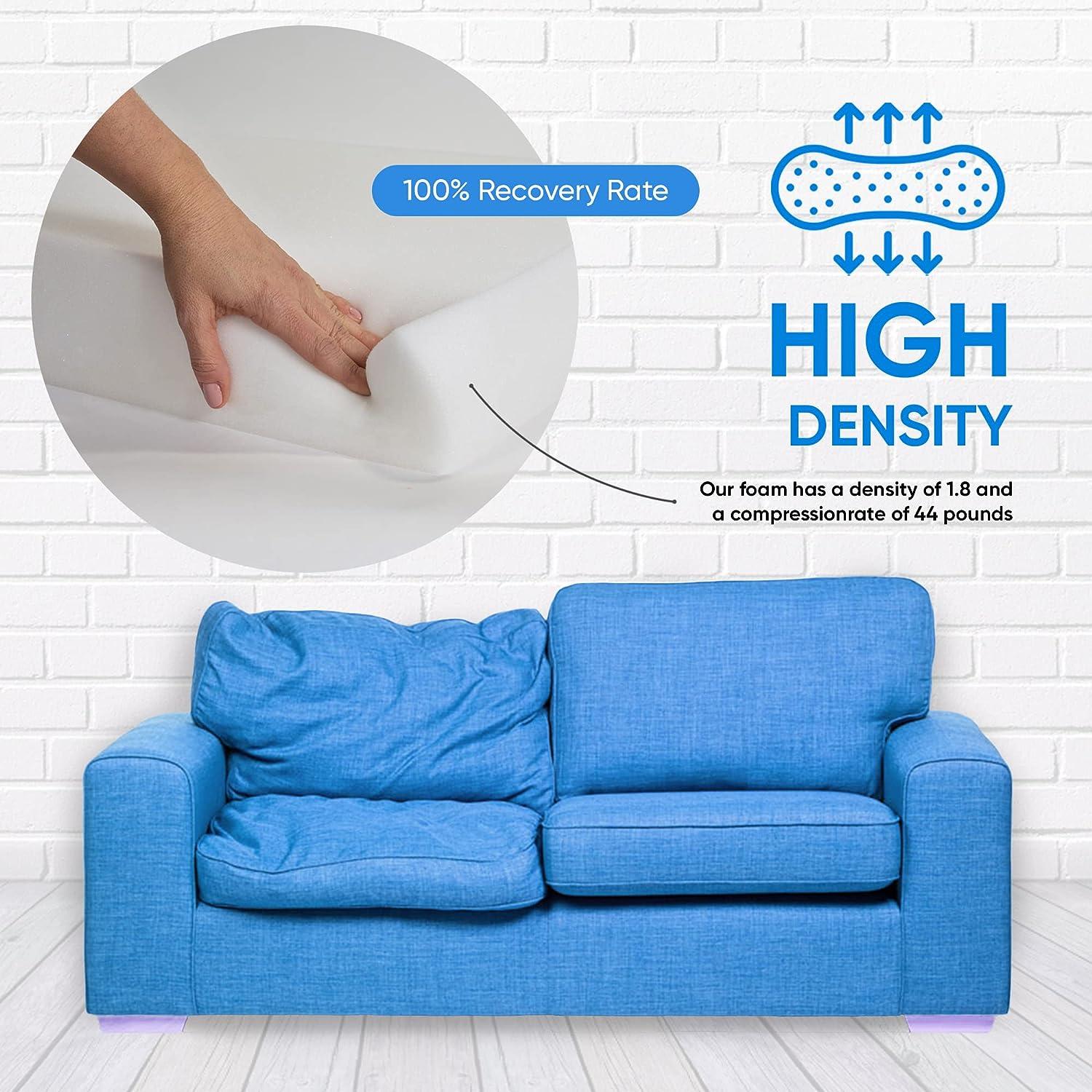AK Trading Co. High Density Upholstery Foam Cushion, Polyurethane Foam Sheet - Made in USA - 5 H x 24 W x 72 L,White