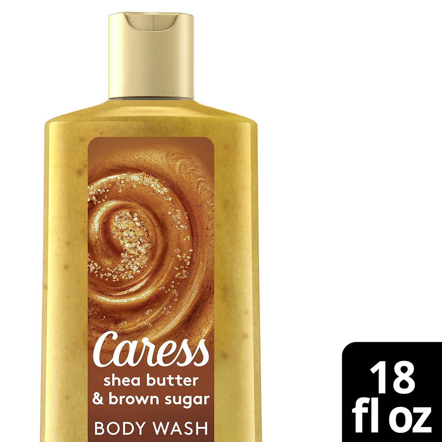 Caress Exfoliating Body Wash for Everyday Use Shea Butter & Brown