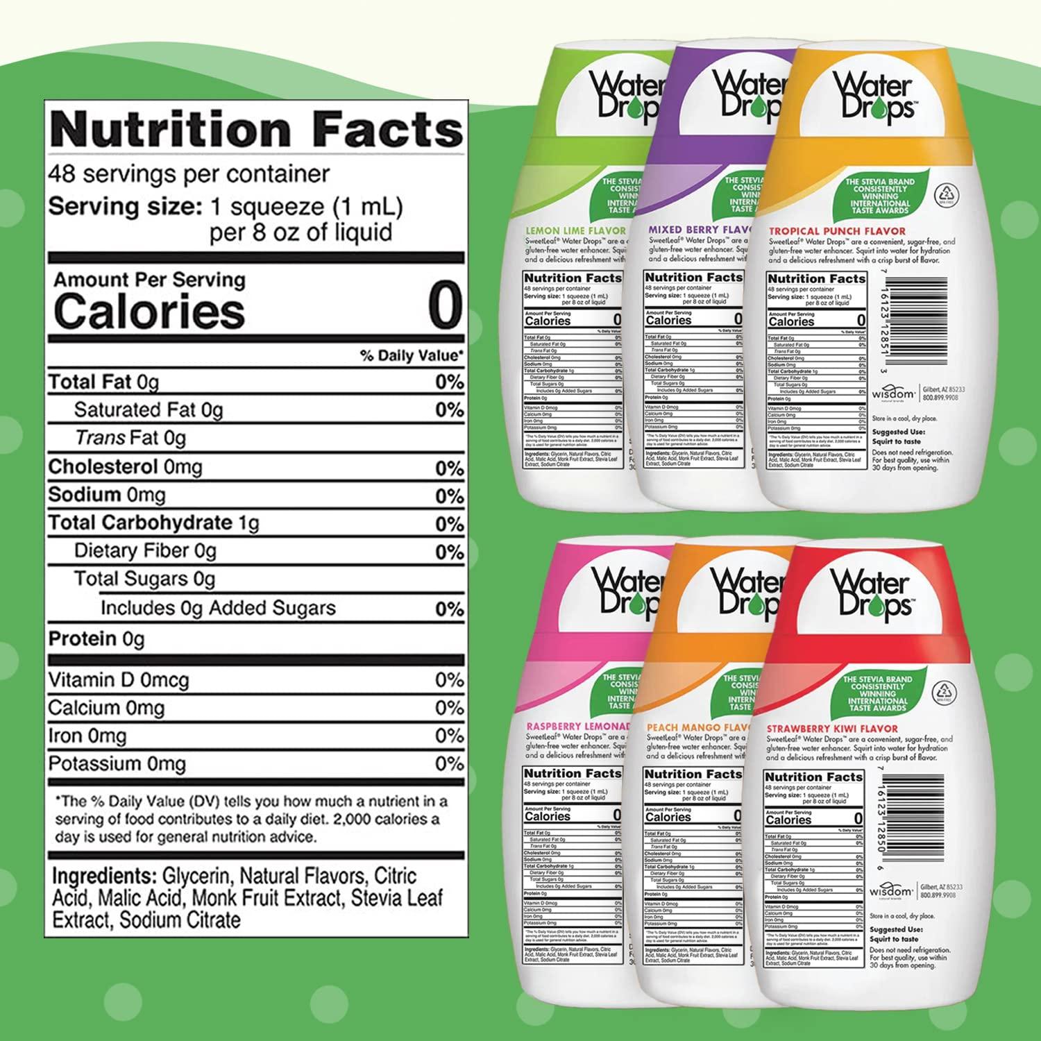 Sweetleaf Stevia Water Drops Natural Flavored Water Enhancer, Zero