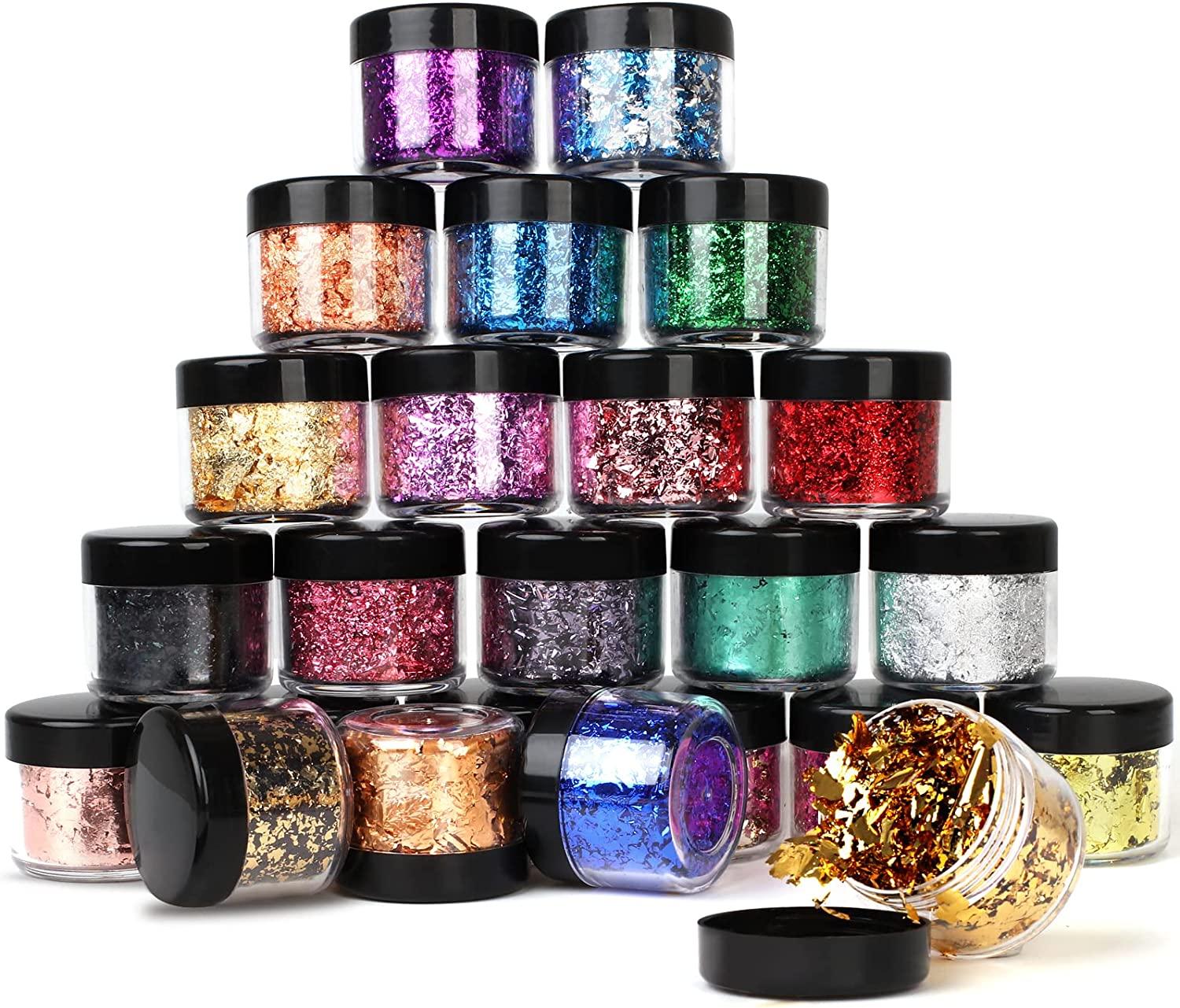 Gold Foil Flakes, 24 Color, Metallic Foil Flakes, Gilding Flakes, Gold