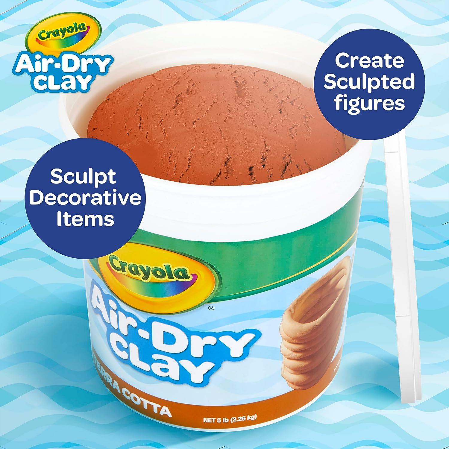 Crayola Air Dry Clay for Kids (5lbs) Reusable Bucket of Terra Cotta Clay  for Sculpting Bulk Arts and Crafts Supplies Ages 3+ 5 lb. Resealable Bucket  5lb Bucket Multi