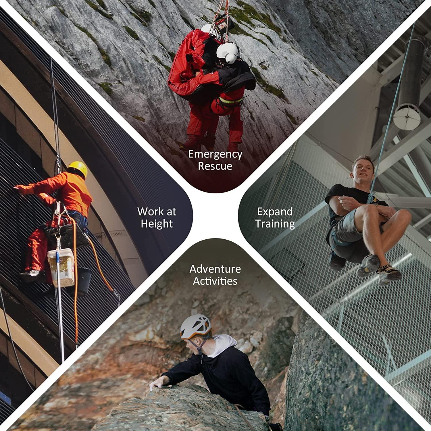 Lixada 30KN Zipline Pulley Trolley Rescue for 1/4-1/2 Cable - Holds up ...