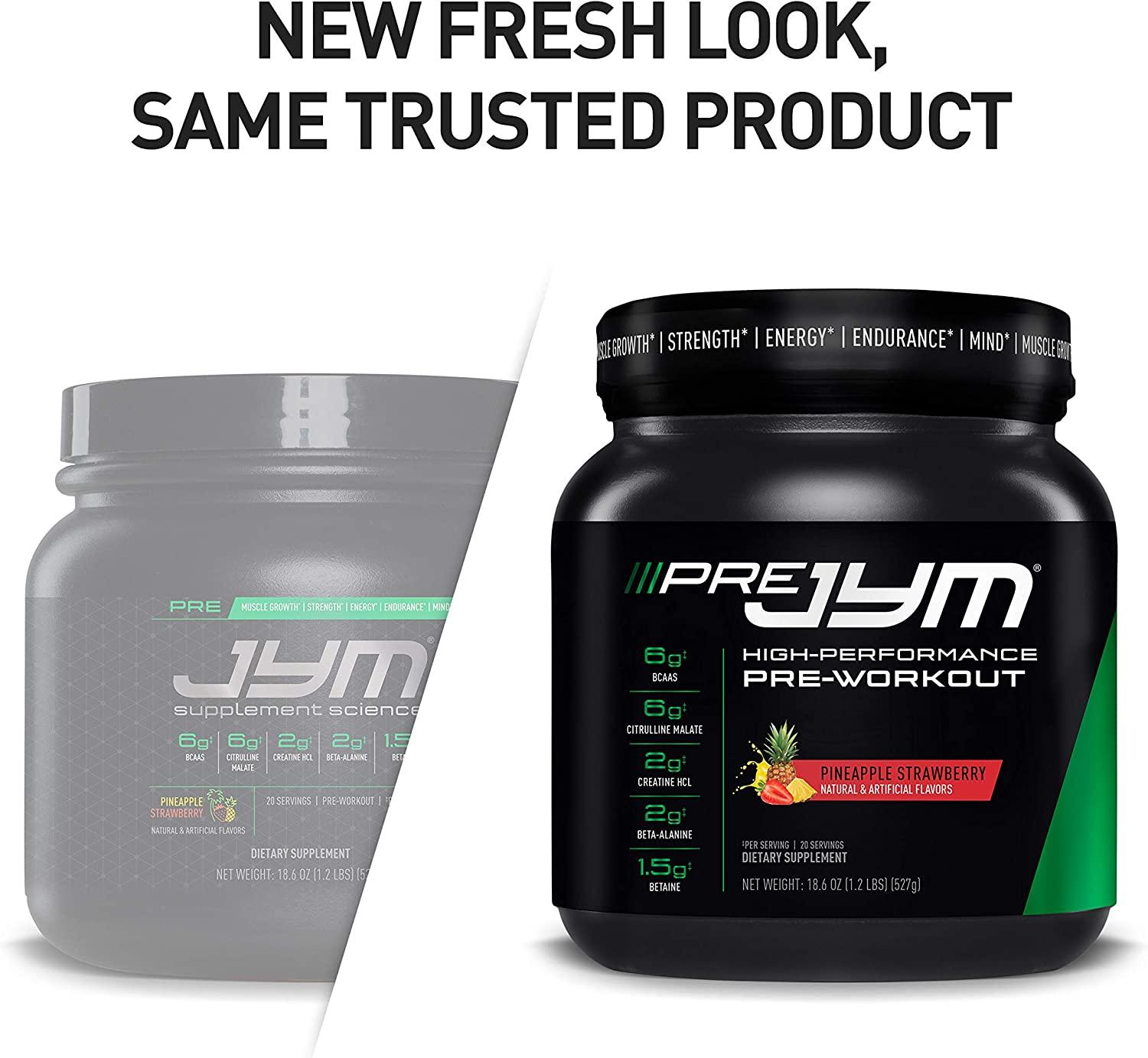 Naturally Sweetened & Flavored Pre JYM Pre Workout Powder BCAAs