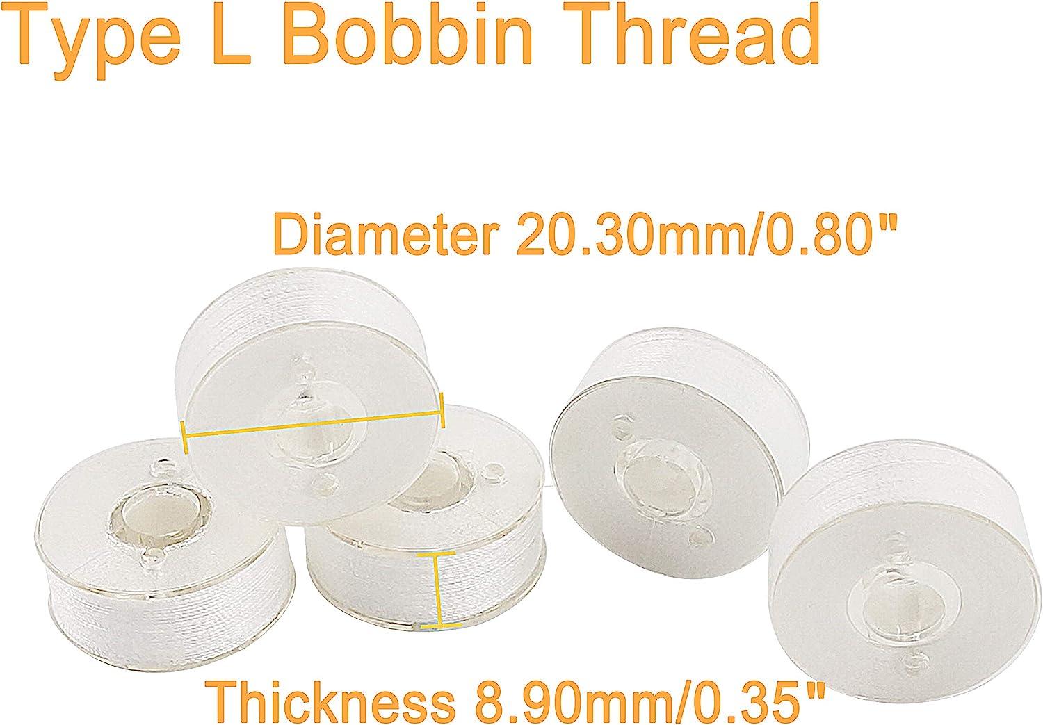 New brothread 144pcs Type L (SA155) Size White Prewound Bobbin Thread  Plastic Side for Particular Embroidery and Sewing Machines - 90 Weight  Cottonized Soft Feel Polyester Sewing Thread 144pcs 90wt White